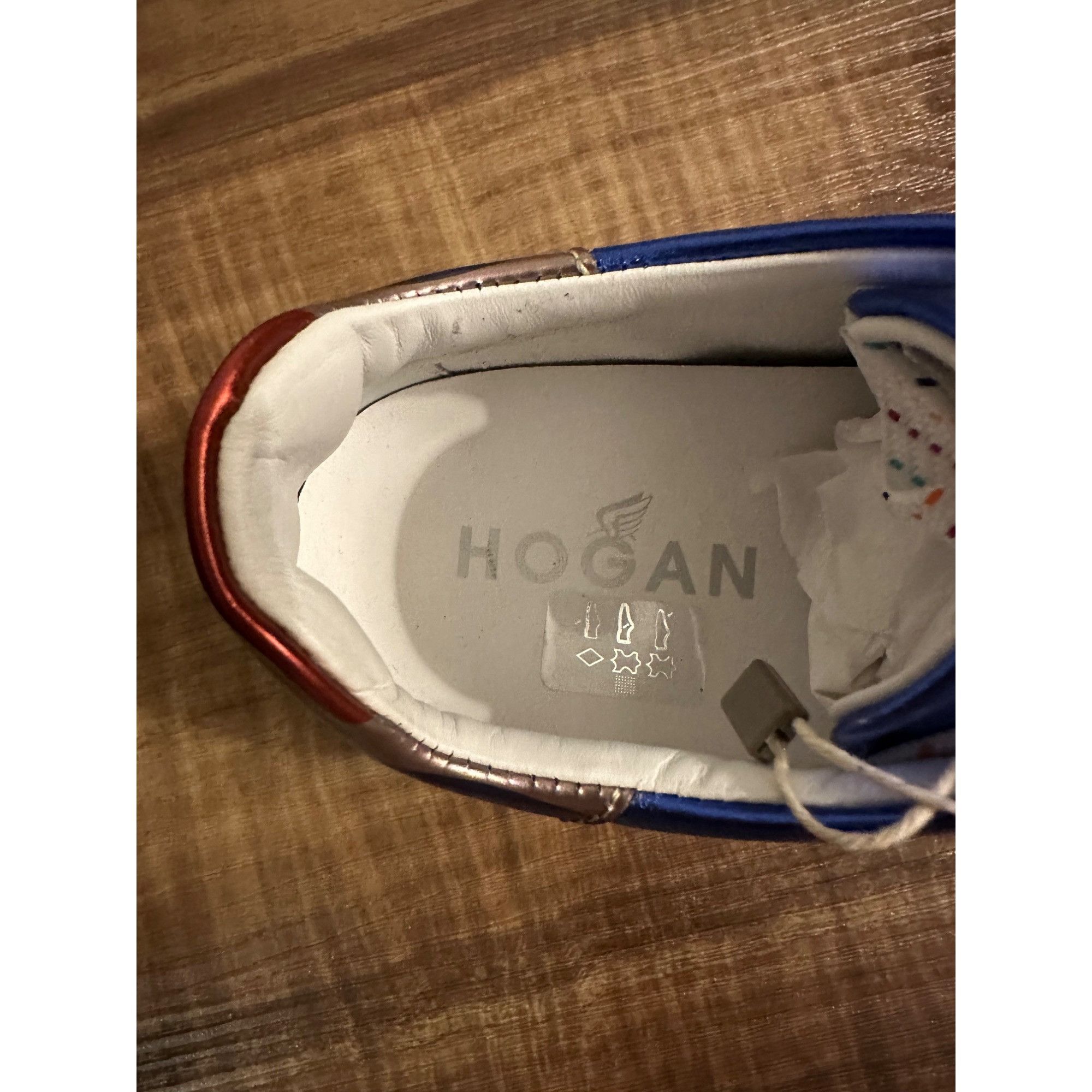 Hogan NWT Hogan Soft Leather Blue laminated effect Sz 35 / US Size Size US 5 / IT 35 - 10 Thumbnail