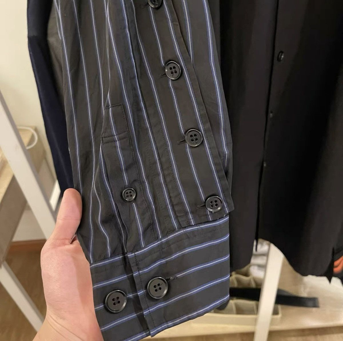 Yohji Yamamoto Yohji Yamamoto 2019 Indigo-Stripe Long-Sleeve Shirt Size US L / EU 52-54 / 3 - 3 Thumbnail