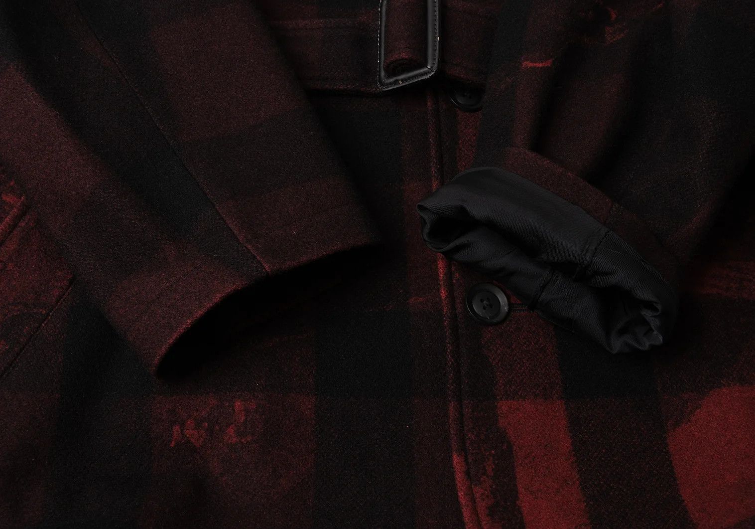 Yohji Yamamoto Yohji Yamamoto Stand Collar Coat Black Red Size US S / EU 44-46 / 1 - 7 Thumbnail