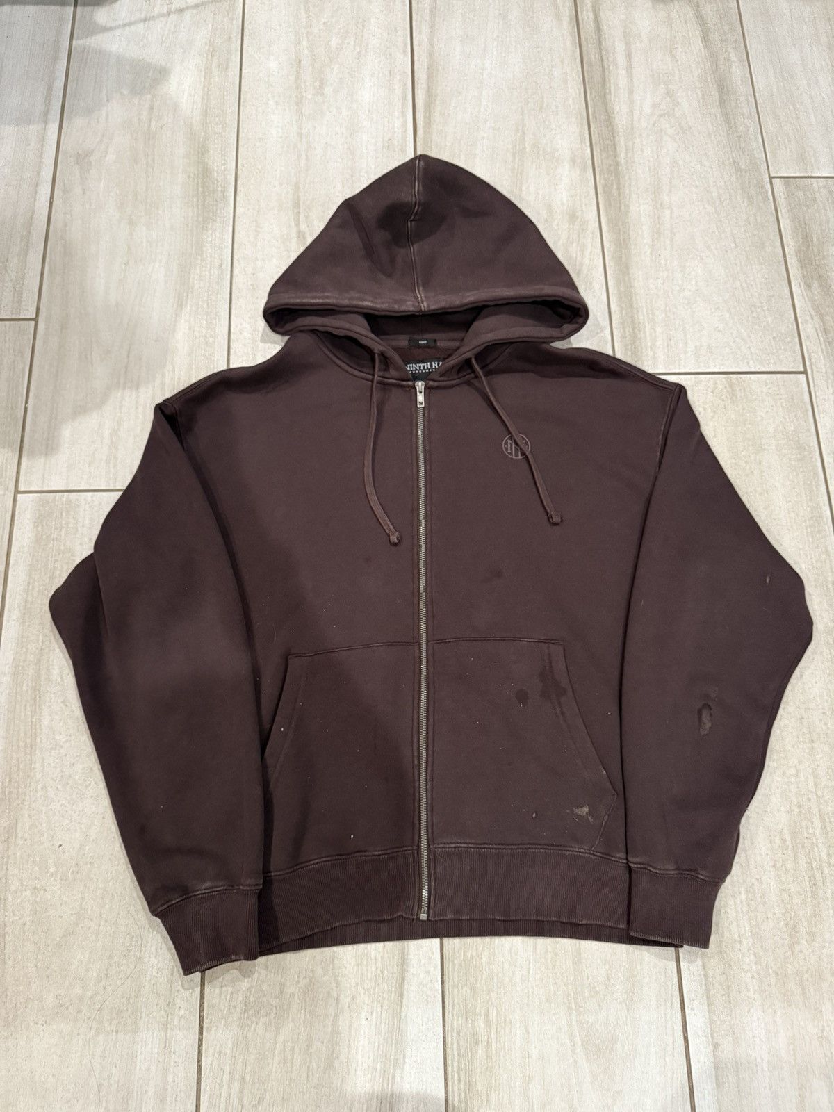 Ninth Hall × Vintage × Zumiez Ninth Hall Fundamentals Boxy Distressed Grey Zip Up Hoodie Size US M / EU 48-50 / 2 - 1 Thumbnail