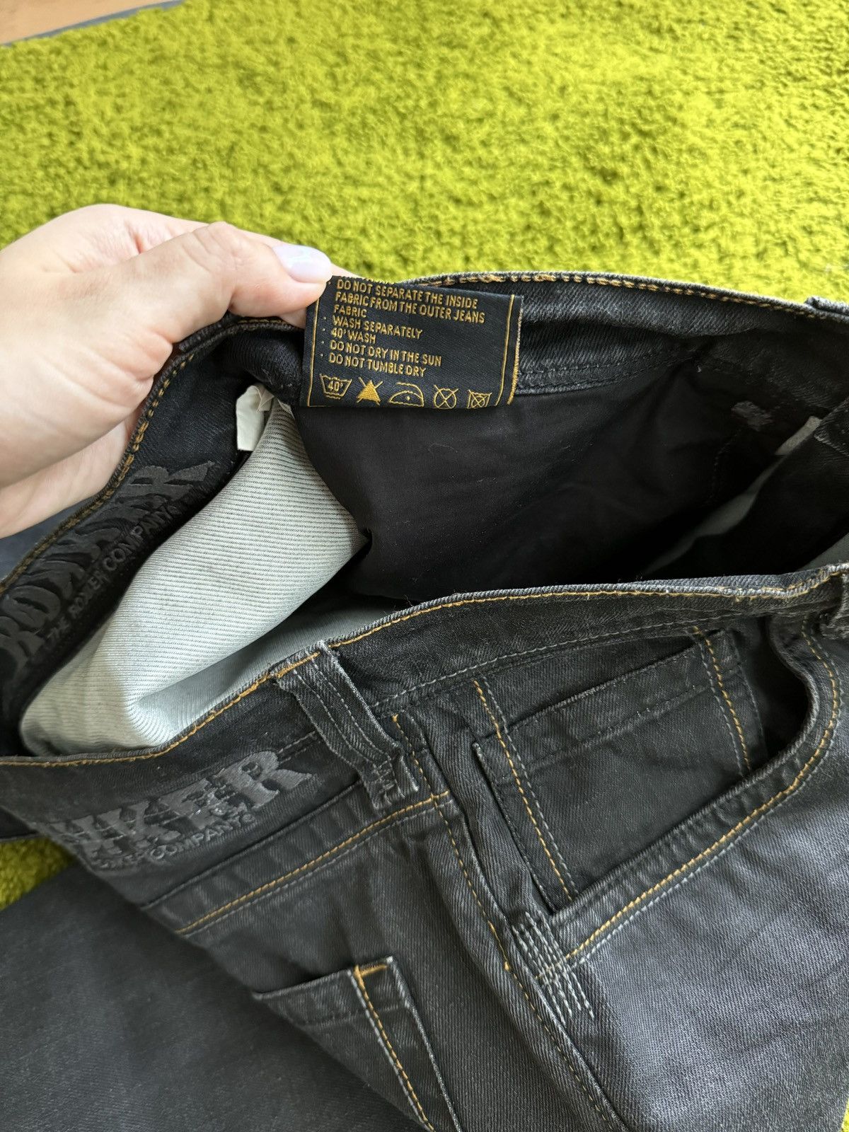 Designer × THE ROKKER COMPANY × Vintage Rokker company biker denim pants jeans Size US 34 / EU 50 - 8 Thumbnail