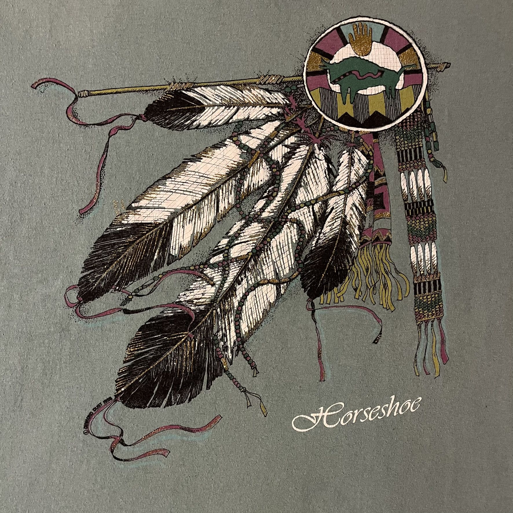 Vintage VTG 90s Native American Tribal Embroidered Three Spirits Size US XL / EU 56 / 4 - 3 Thumbnail