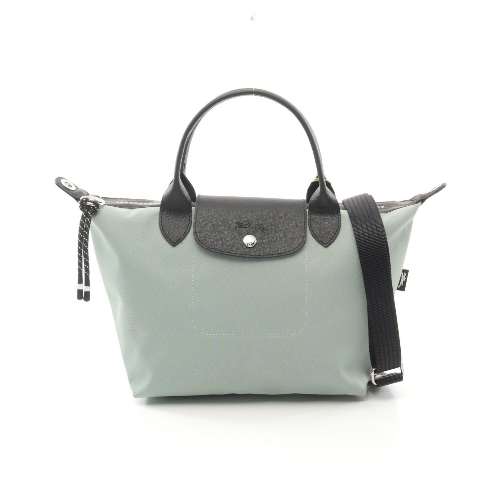 Longchamp Longchamp Le Preage Energy S Handbag Tote Bag Canvas Leather Green Black Vervain Size ONE SIZE - 1 Thumbnail
