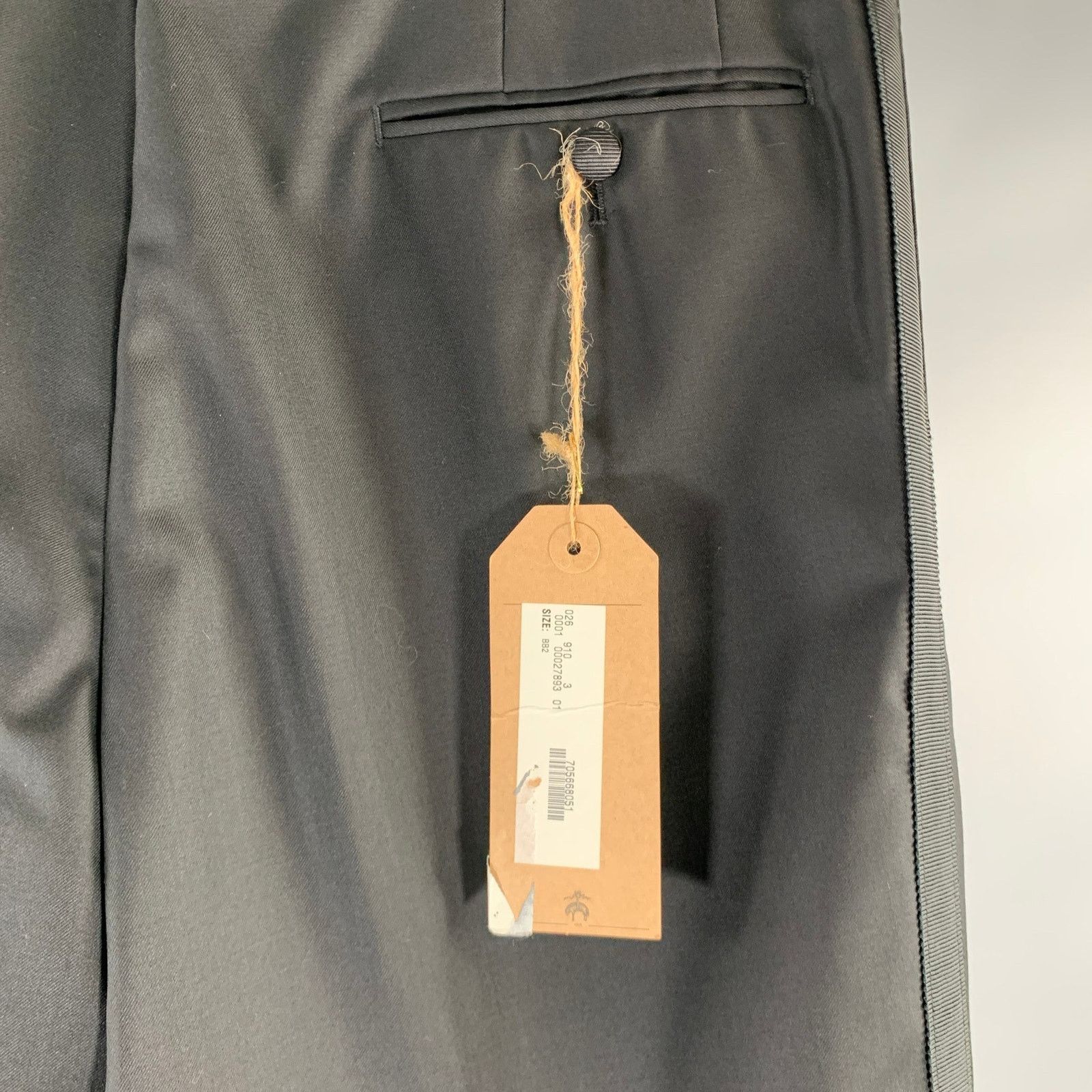 Brooks Brothers Black Fleece BLACK FLEECE Size 32 Black Wool Tuxedo Dress Pants Size US 32 / EU 48 - 3 Thumbnail