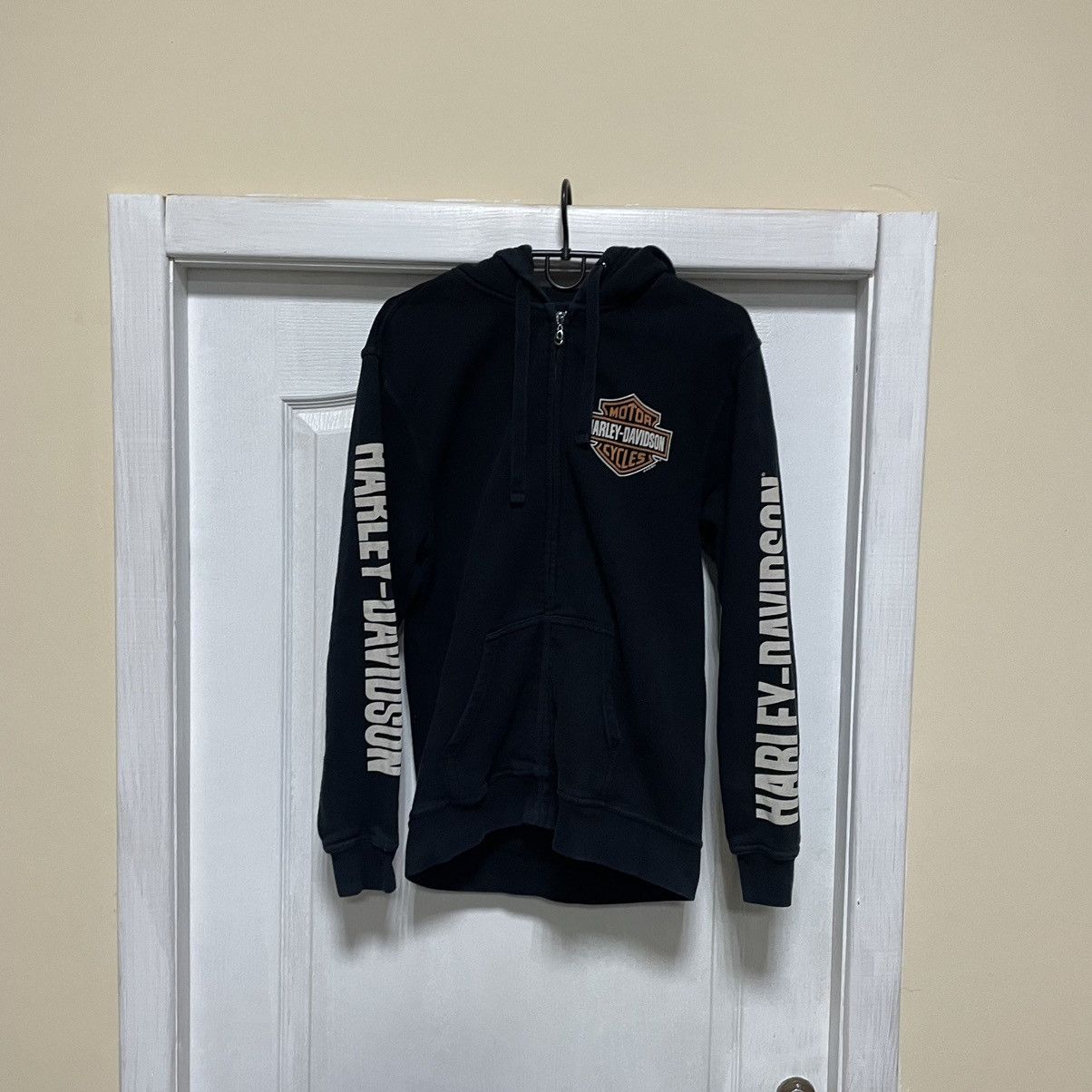 Affliction × Harley Davidson Vintage 90s HARLEY DAVIDSON hardcore Hoodie FIRE HOODED MOTO Size US S / EU 44-46 / 1 - 1 Thumbnail