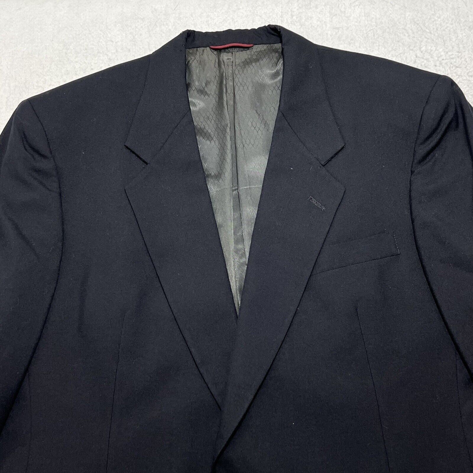 Hart Schaffner & Marx 44R Wool Micron 2000 Black Suit Jacket