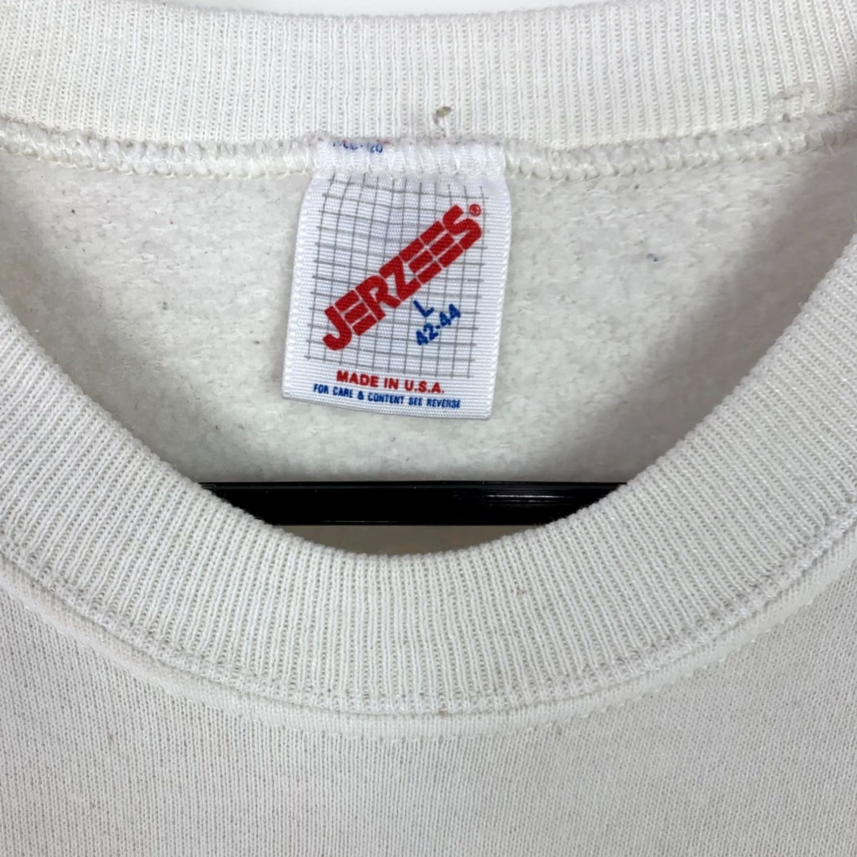 Jerzees VINTAGE Jerzees Sweatshirt Crew Neck White 50/50 Unisex Adults Large 42-44 USA 90s Size US L / EU 52-54 / 3 - 3 Thumbnail