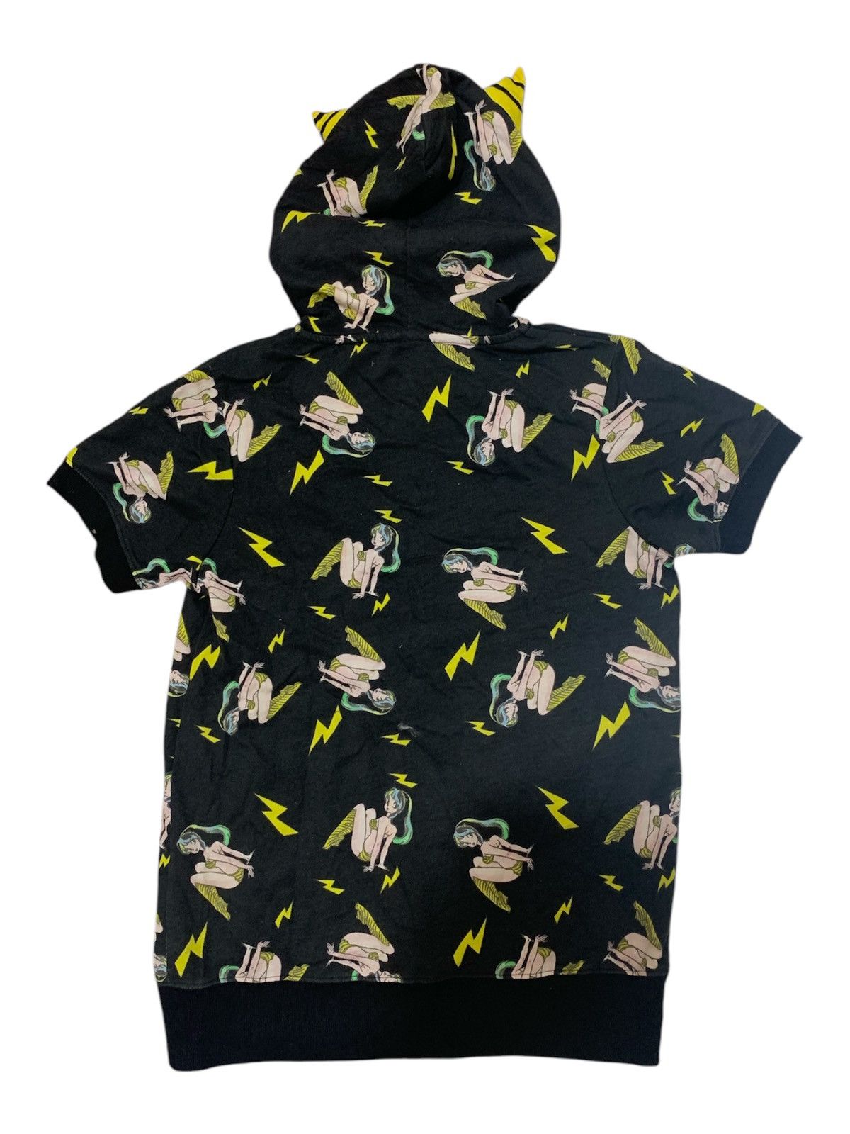 Japanese Brand × Le Grande Bleu (L.G.B.) 🔥 Vtg Urusei Yatsura Anime Short Sleeve Hoodie With Horn Size L / US 10 / IT 46 - 2 Thumbnail