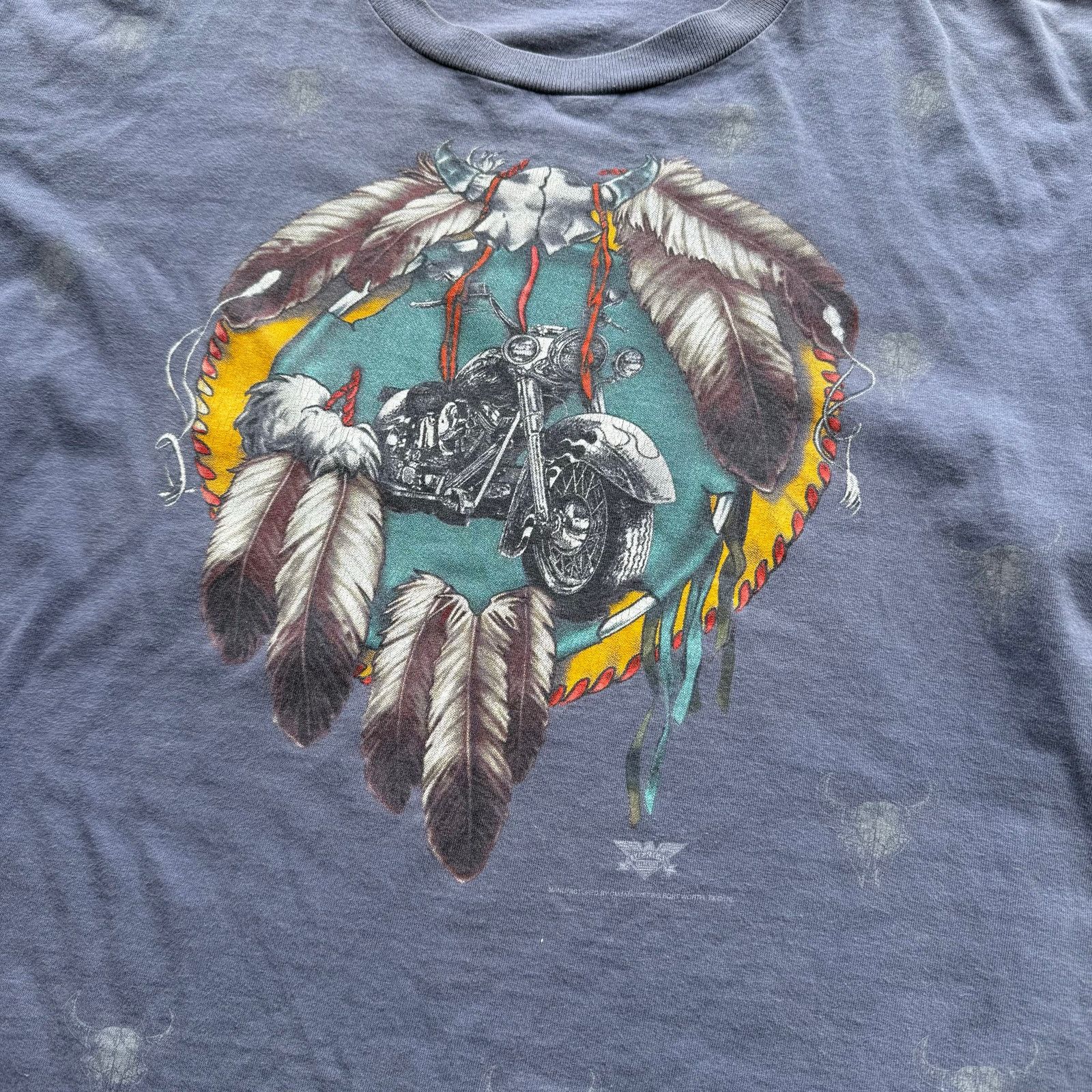 Vintage Vintage All Over Print Aztec Biker Tee Size US L / EU 52-54 / 3 - 2 Thumbnail