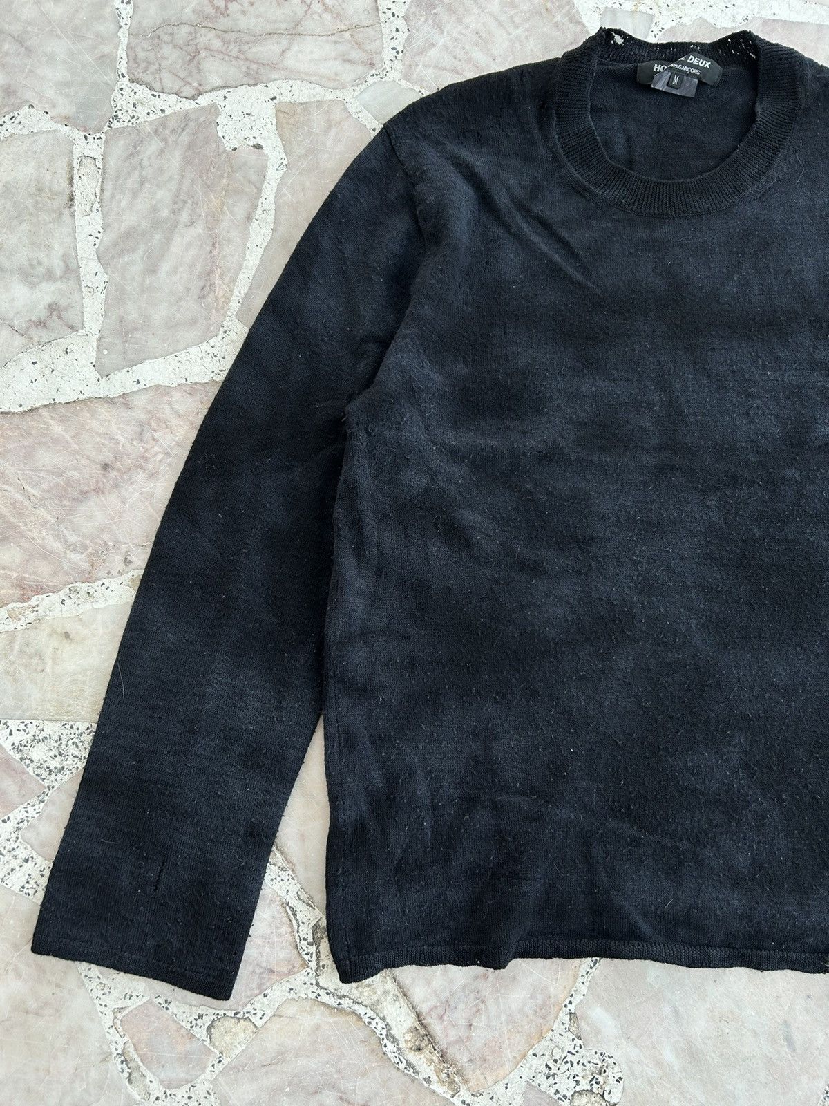 Comme des Garcons Homme Deux CDGHD Wool Fleece Dristresseed Longsleeve Size US L / EU 52-54 / 3 - 3 Thumbnail