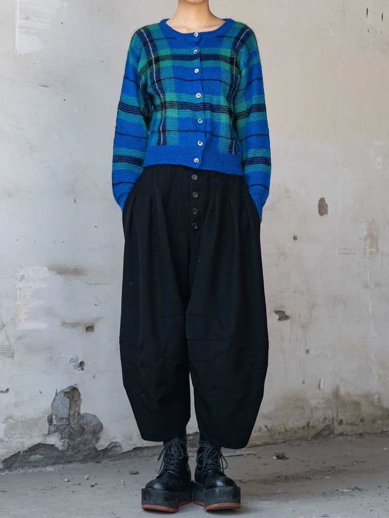 Kenzo KENZO Blue and green navy woolen knit cardigan Size M / US 6-8 / IT 42-44 - 1 Thumbnail