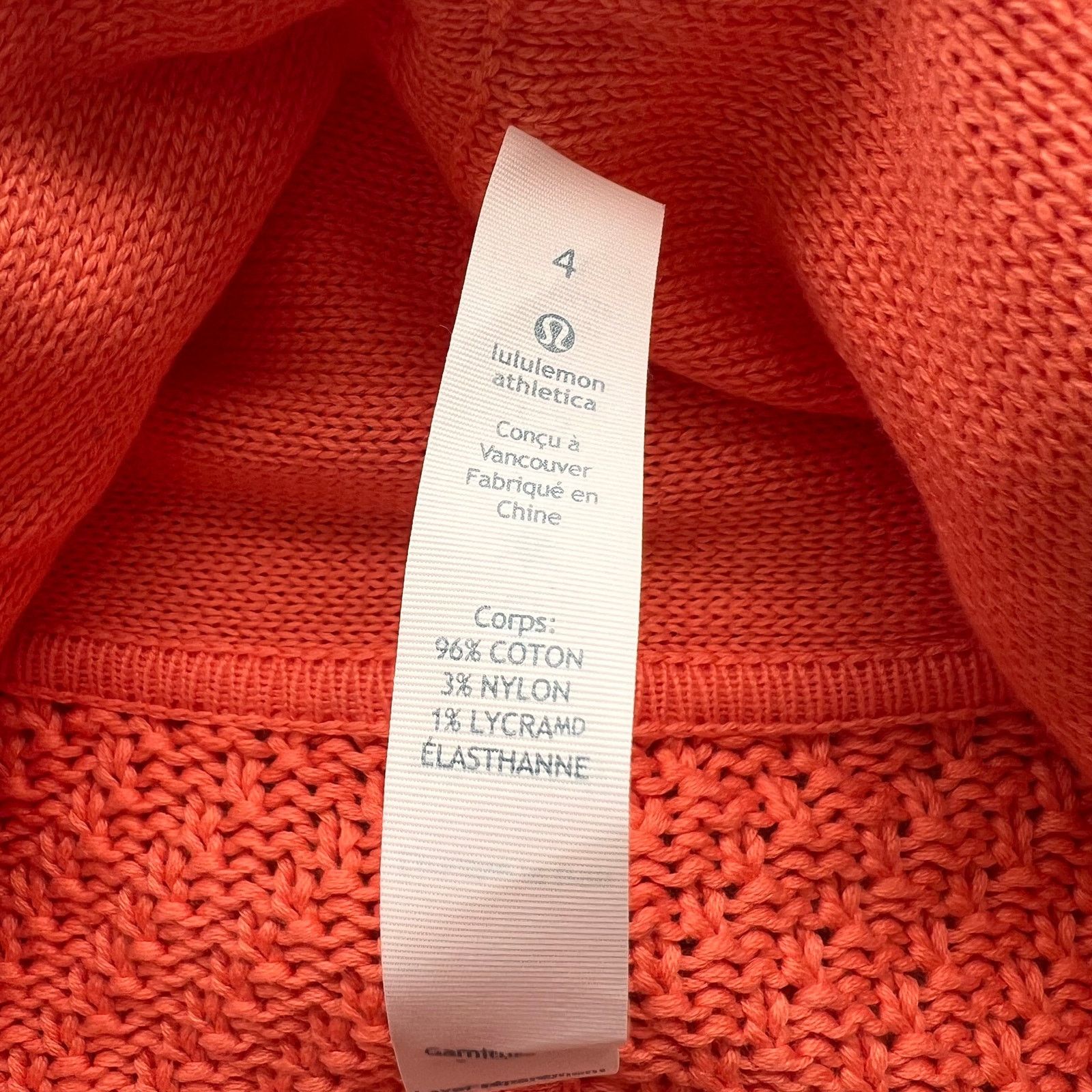 Lululemon Lululemon Orange Hooded Knit Cardigan Sweater, US4 Size S / US 4 / IT 40 - 6 Thumbnail