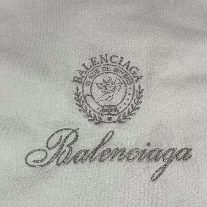 Balenciaga Balenciaga White Embroidered Logo Short Sleeve Size US L / EU 52-54 / 3 - 3 Thumbnail