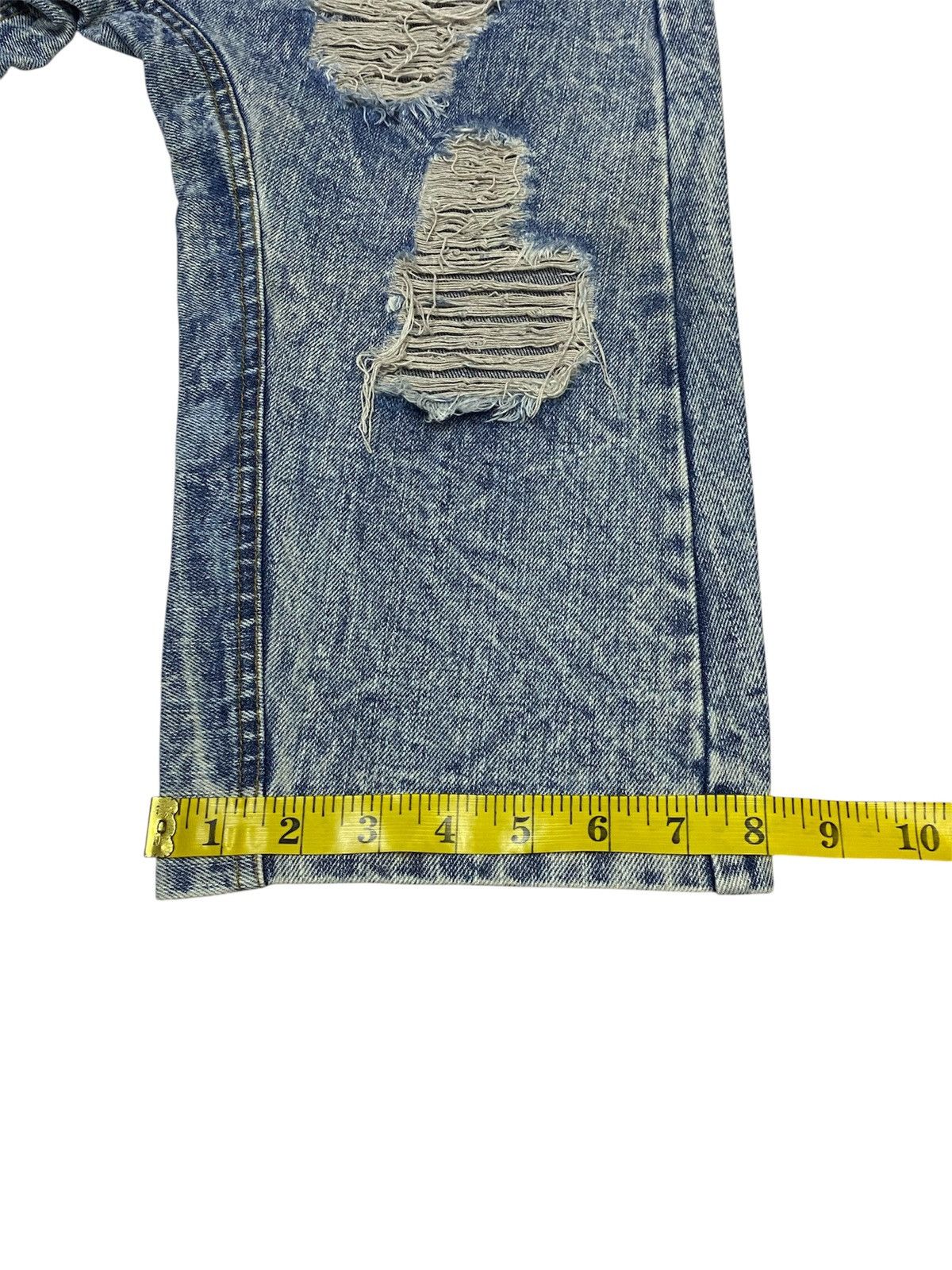 Japanese Brand Super Lovers Ripped Distressed Drop Crotch Baggy Jeans Size 28" / US 6 / IT 42 - 18 Thumbnail