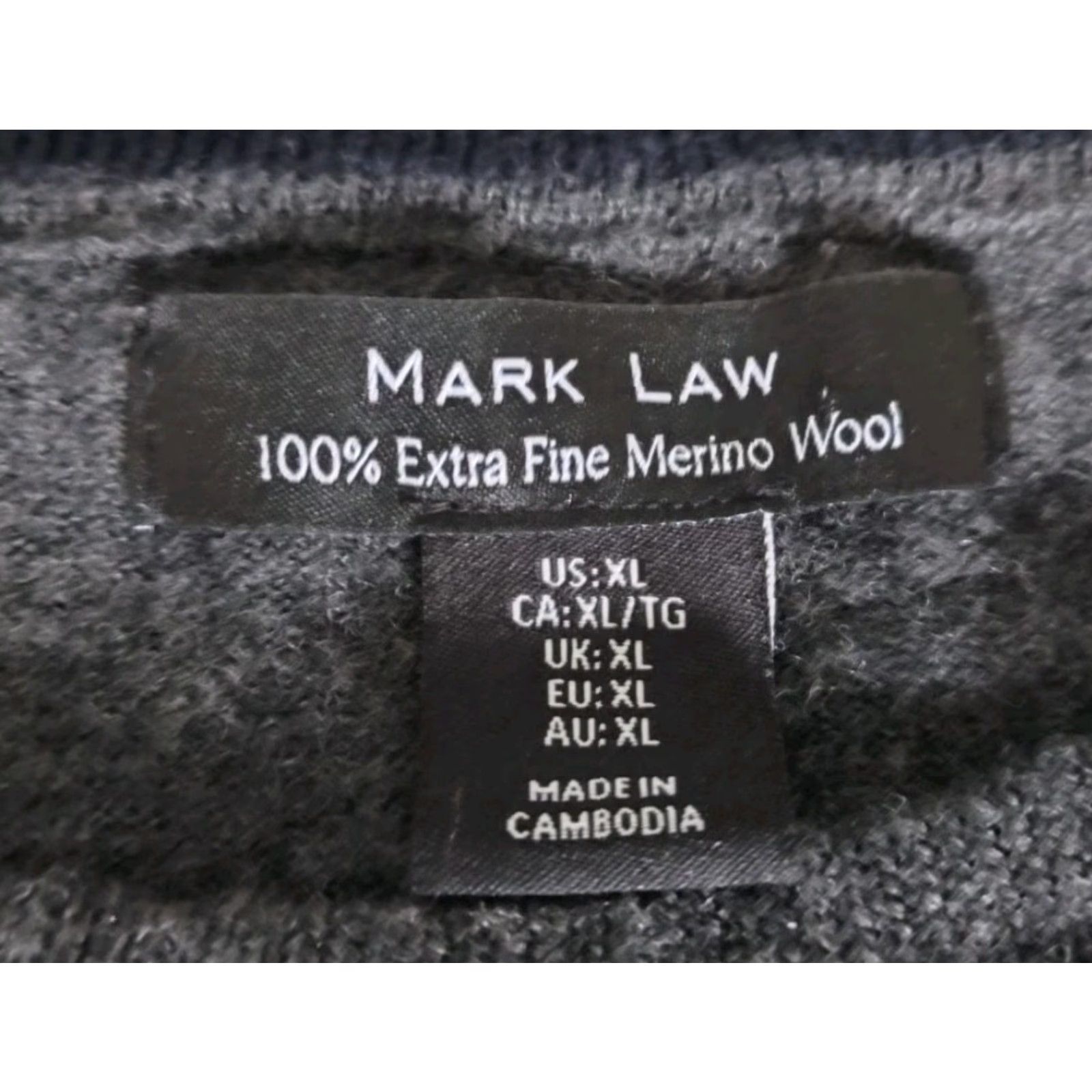 Vintage Mark Law 100% Extra Fine Merino Wool Pullover Jumper Gray Men's XL Casual Classic Size US XL / EU 56 / 4 - 5 Thumbnail