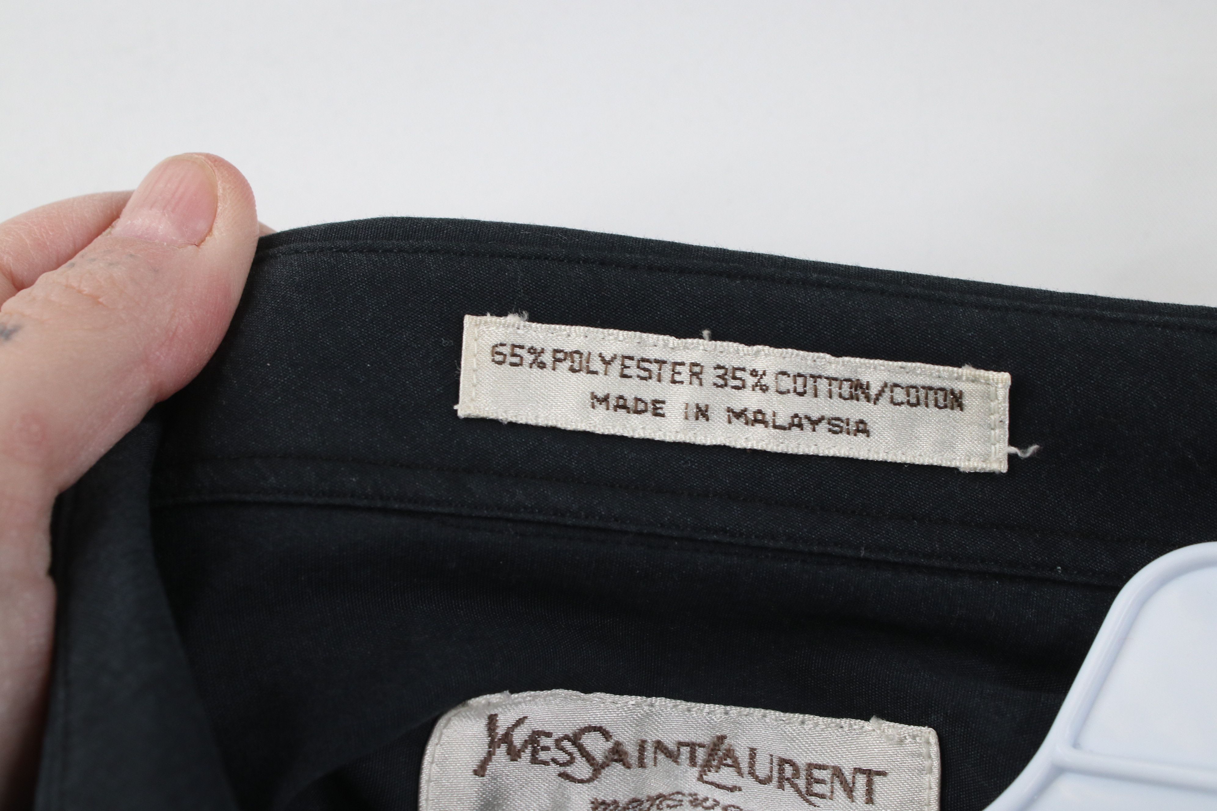 Vintage Vintage 90s Yves Saint Laurent YSL Button Shirt Black Size US M / EU 48-50 / 2 - 10 Thumbnail