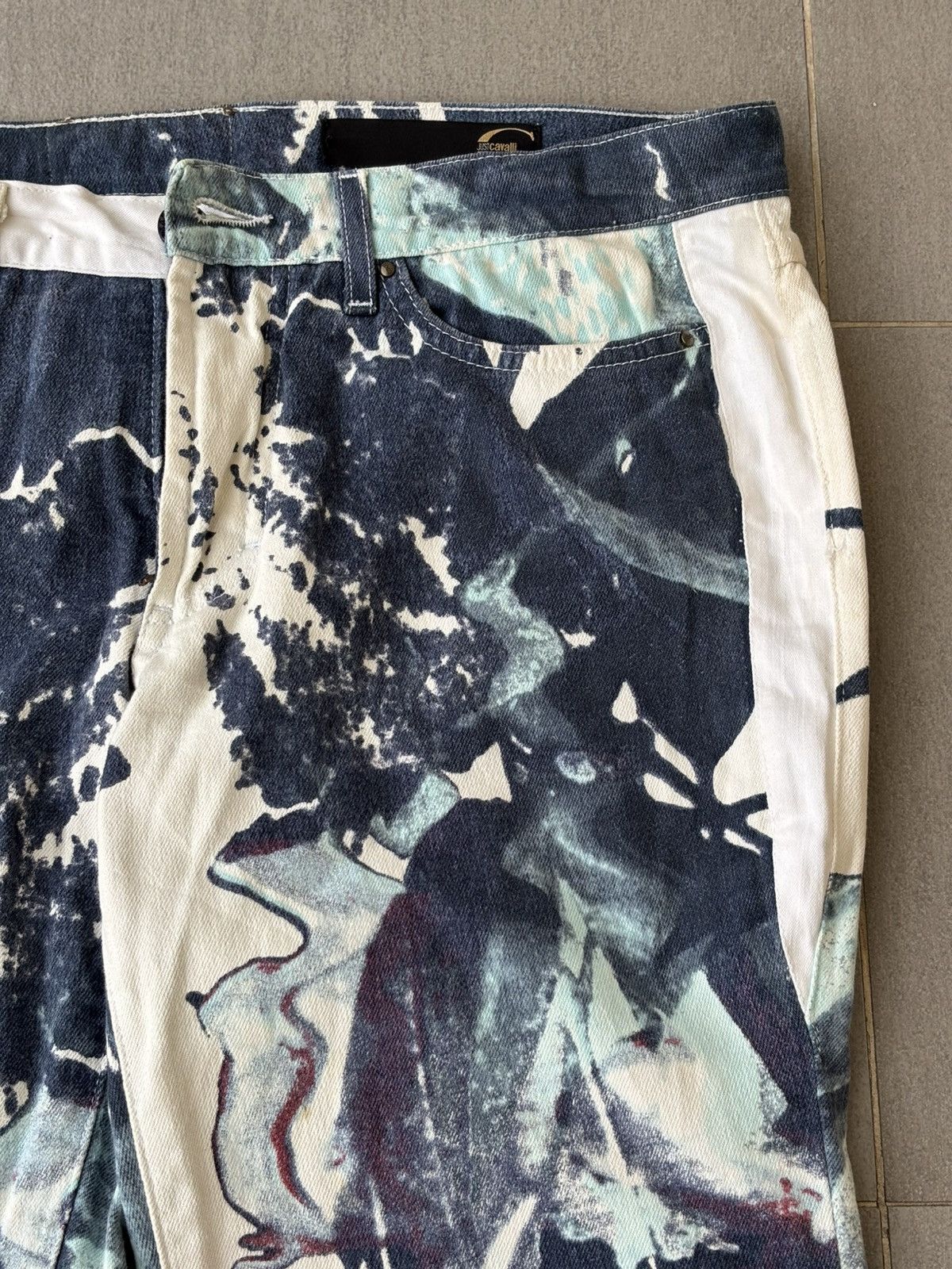 Roberto Cavalli 2000s Abstract Watercoloured Print Pants Size US 32 / EU 48 - 5 Thumbnail