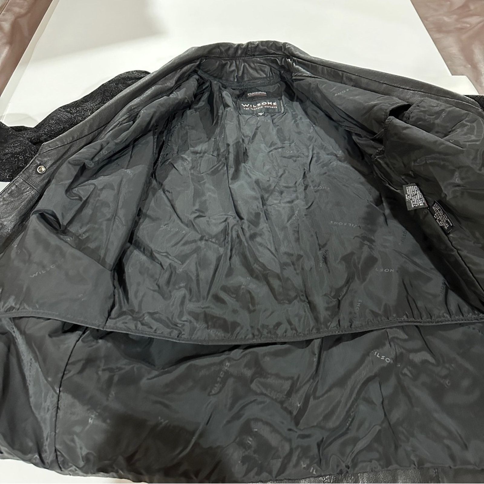 Wilsons Leather Vintage 80s Wilsons Black Leather Coat Size M Size M / US 6-8 / IT 42-44 - 6 Thumbnail