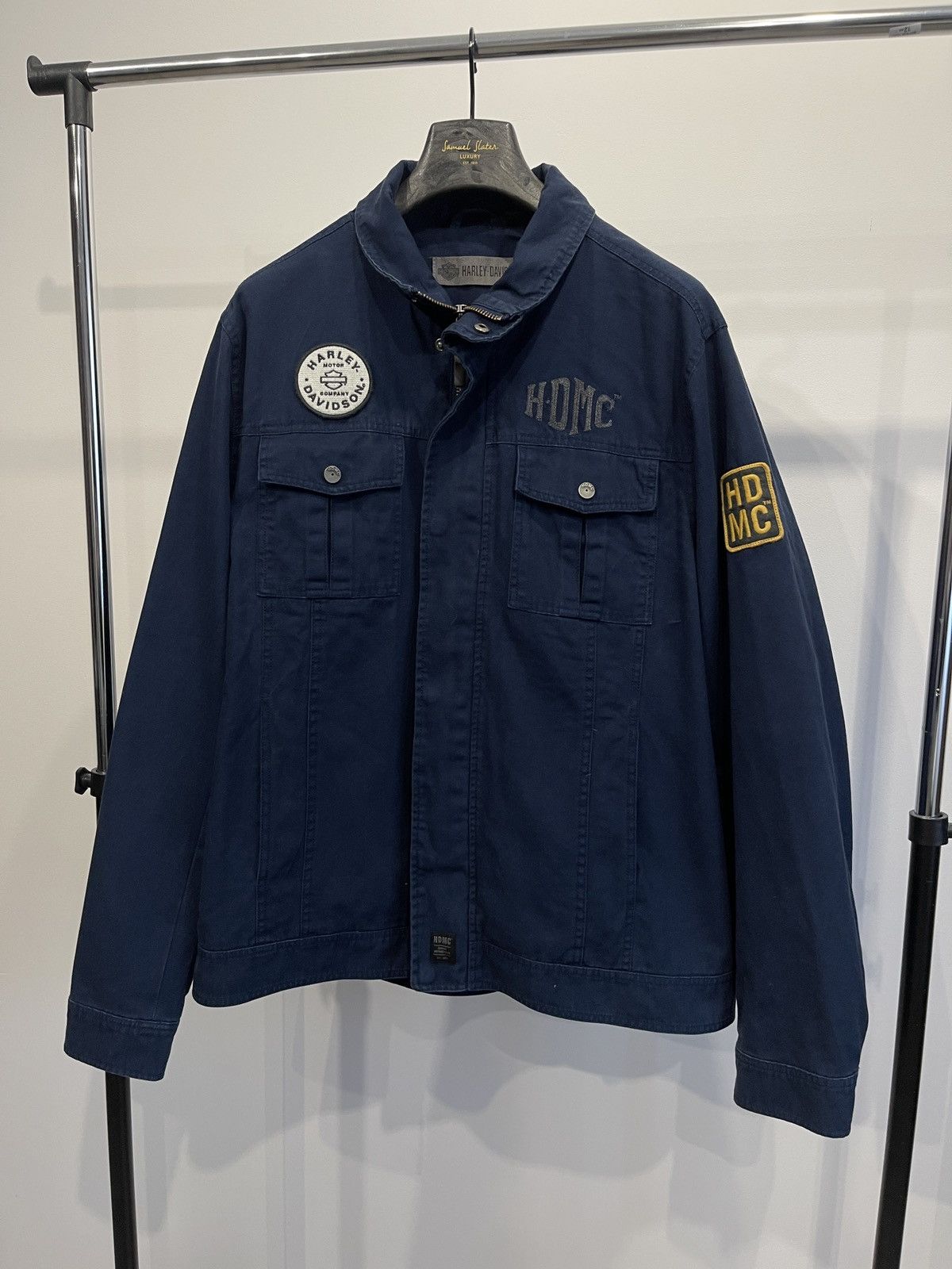 Harley Davidson Harley-Davidson "HDMC" Washed Canvas Casual Jacket XL blue Size US XL / EU 56 / 4 - 1 Thumbnail