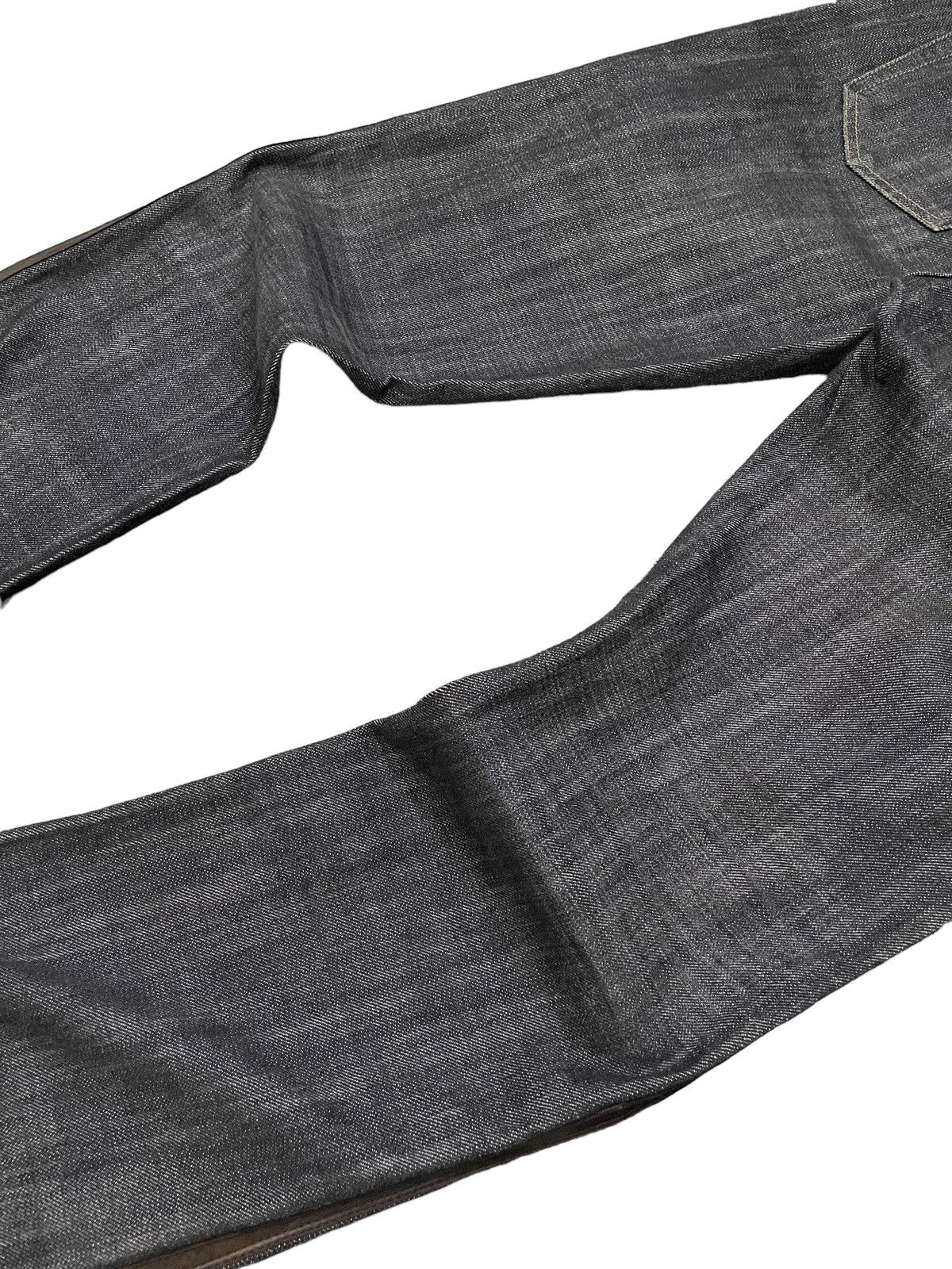Le Grande Bleu (L.G.B.) Comme Ca Du Mode Leather Side Trimmed Flared Jeans Size US 30 / EU 46 - 13 Thumbnail