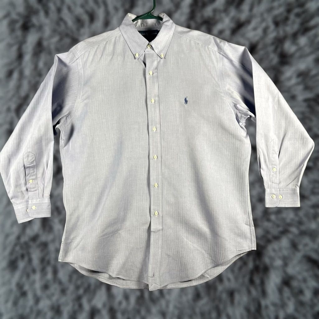 Polo Ralph Lauren VINTAGE Polo Ralph Lauren Yarmouth Shirt 16-32/33 Purple Lilac 2 Ply Cotton VTG Size US L / EU 52-54 / 3 - 1 Thumbnail