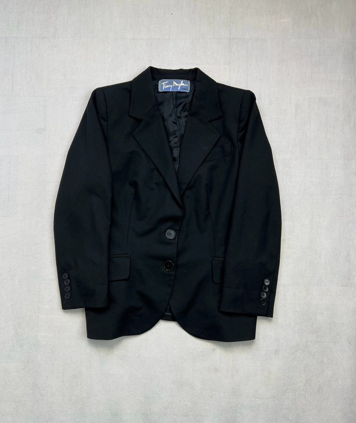 Mugler × Thierry Mugler × Vintage Rare Blazer Thierry Mugler Black Vintage 80’s Women Size S / US 4 / IT 40 - 2 Thumbnail