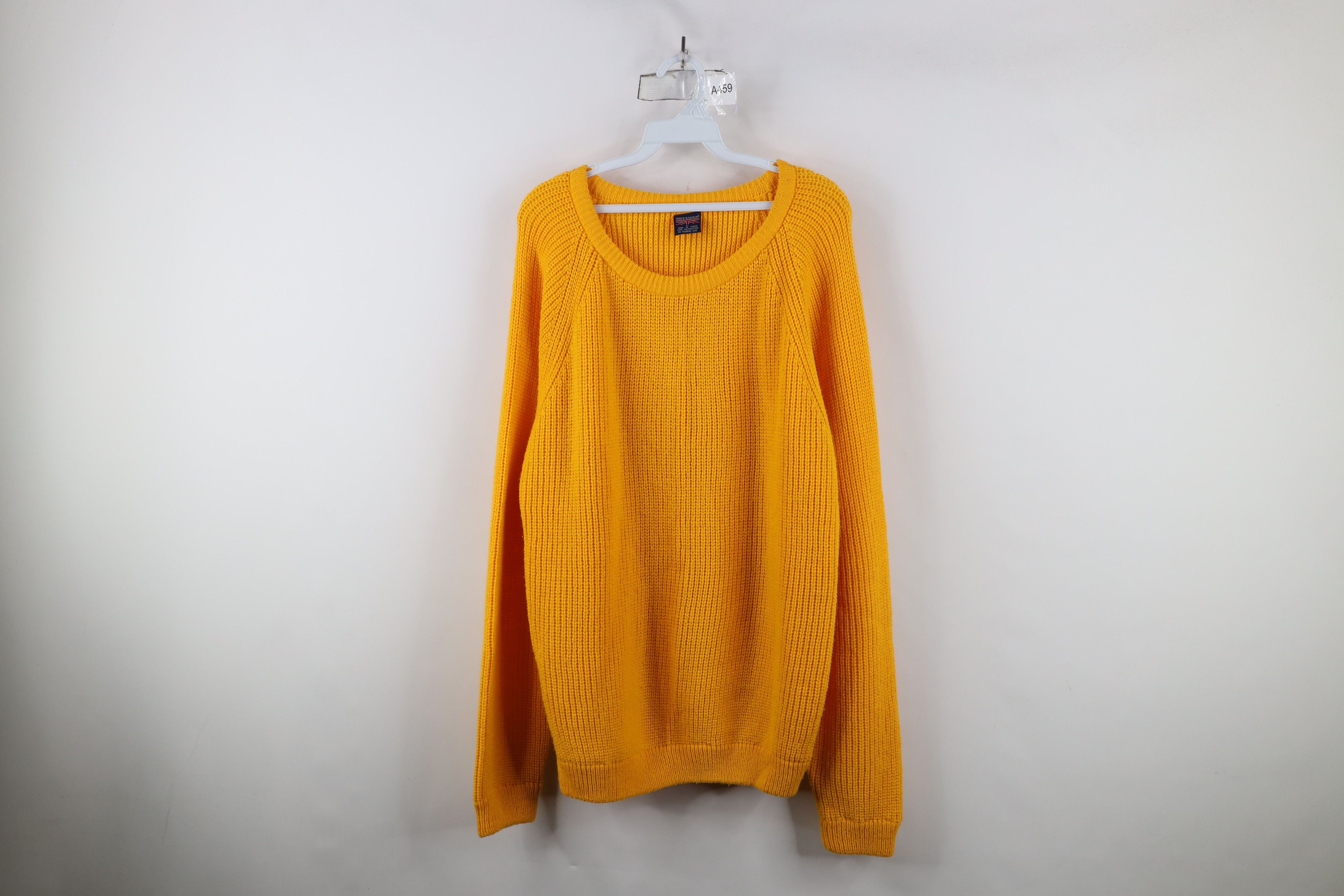 Vintage Vintage 90s Streetwear Ribbed Knit Crewneck Sweater Yellow Size US L / EU 52-54 / 3 - 1 Thumbnail
