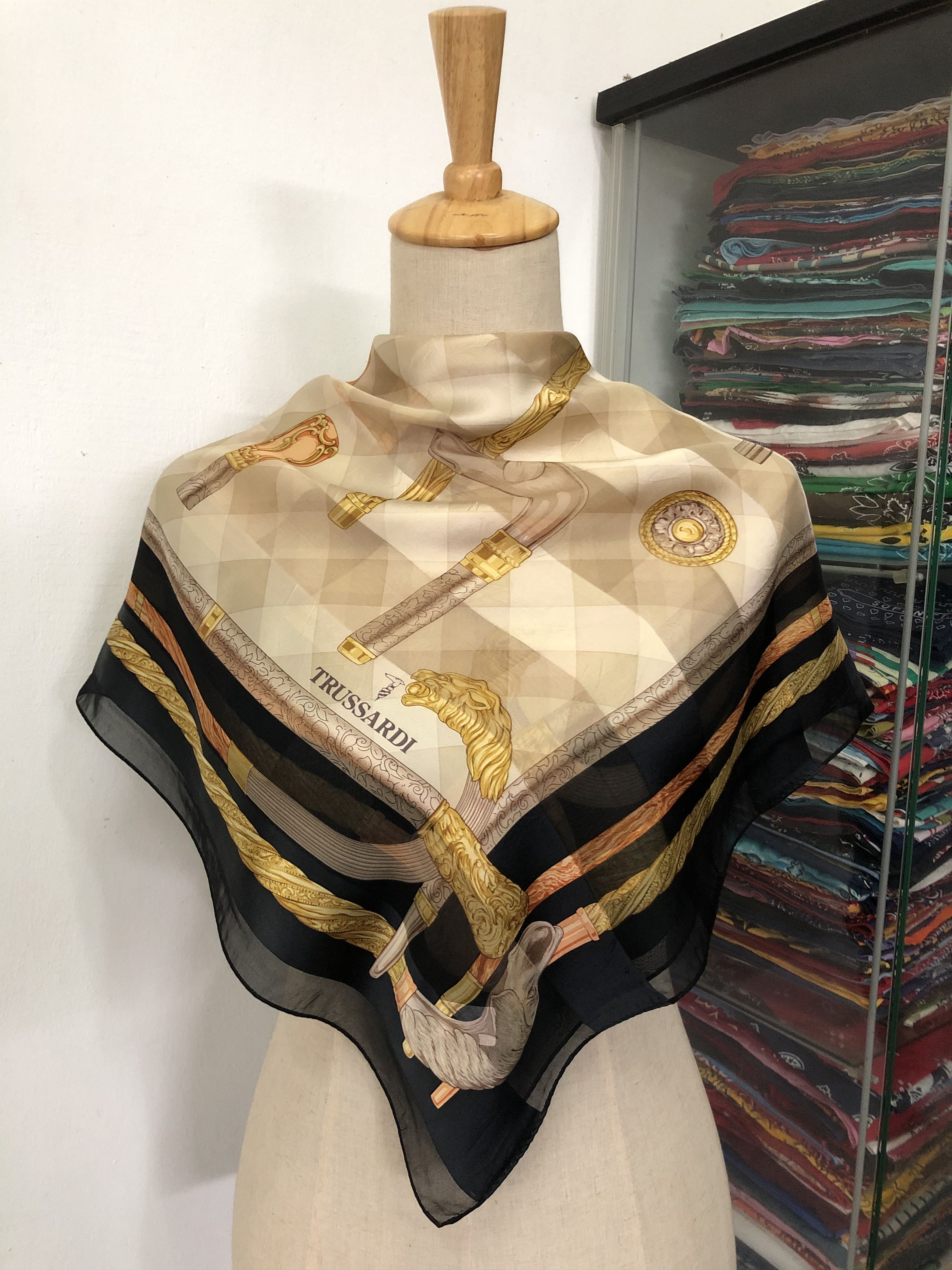 Trussardi × Vintage Vintage Trussardi Silk Scarf Size ONE SIZE - 1 Thumbnail