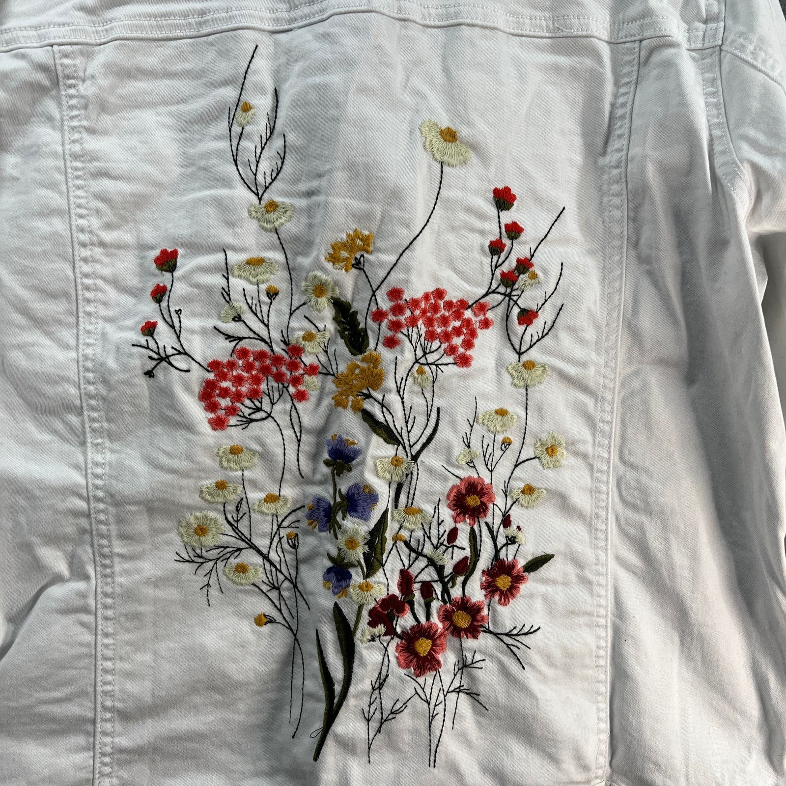 Other Laurie Felt Wave Denim Jacket with Embroidery White, Size L / US 10 / IT 46 - 12 Thumbnail