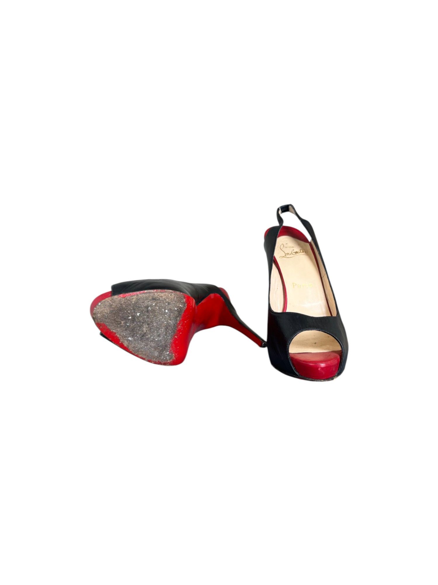 Christian Louboutin 2000's Red & Black Leather pumps Size US 10.5 / IT 40.5 - 7 Thumbnail