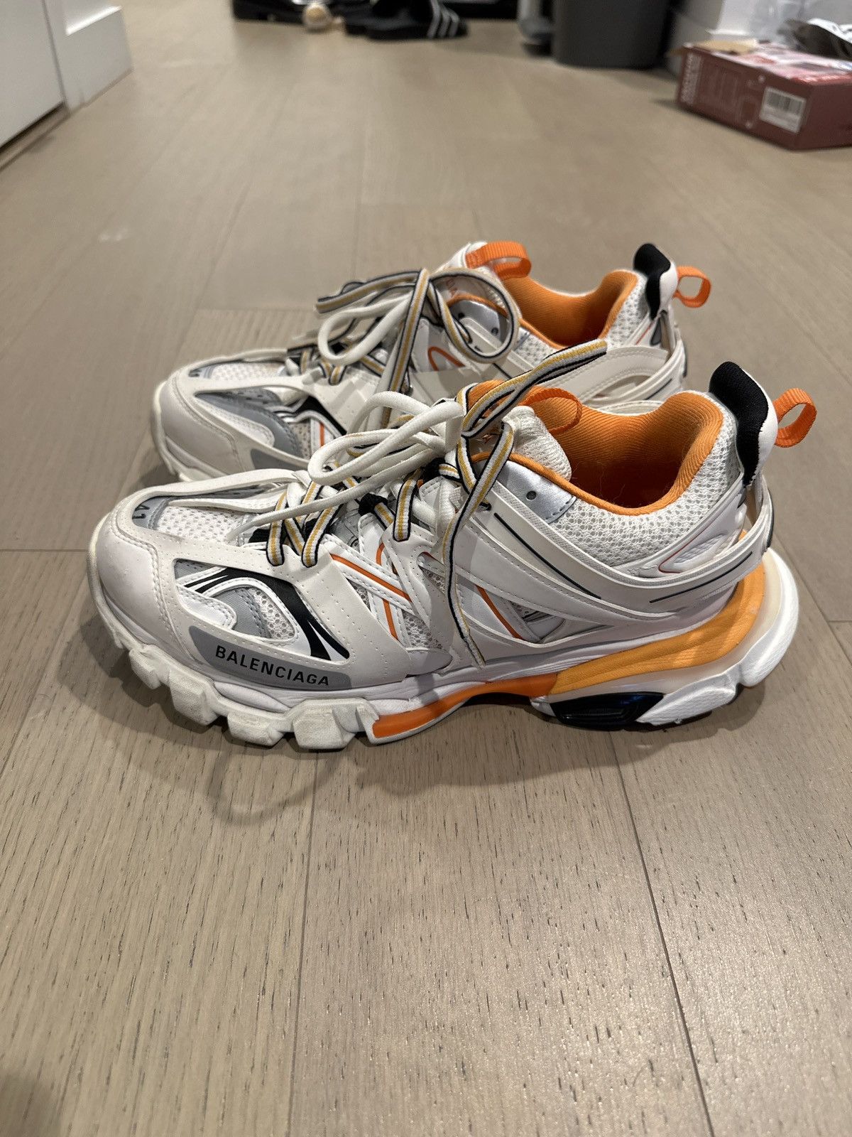 Balenciaga Balenciaga Track Sneaker White Orange Grailed