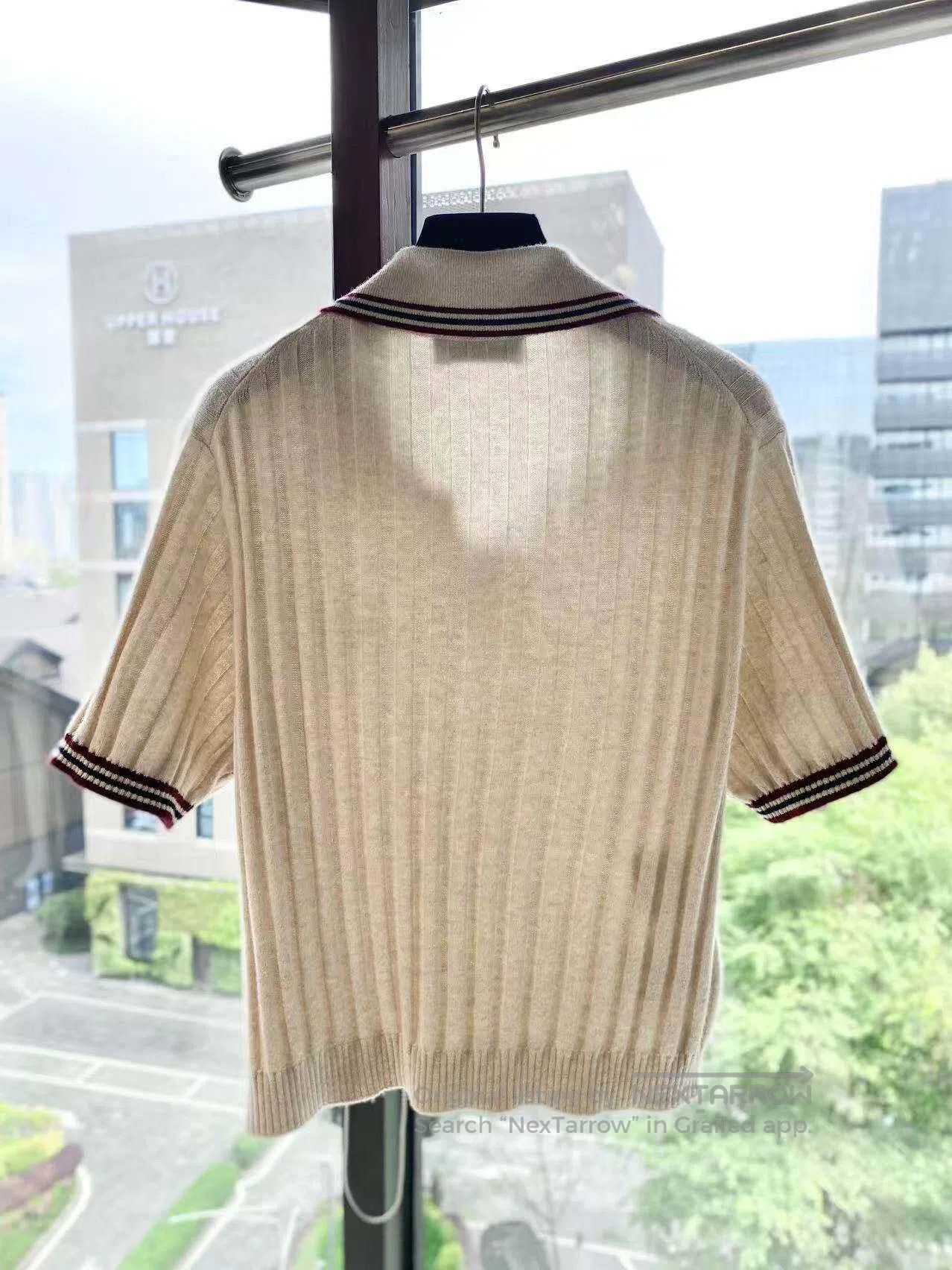 Miu Miu Miu Miu Letter Logo print short-sleeved polo shirt| Size XS / US 0-2 / IT 36-38 - 3 Thumbnail