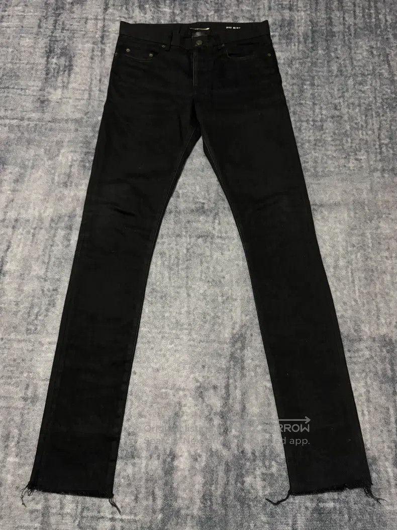 Saint Laurent Paris Saint Laurent Paris Destroyed Fringe Raw Denim Jeans Size US 30 / EU 46 - 1 Thumbnail