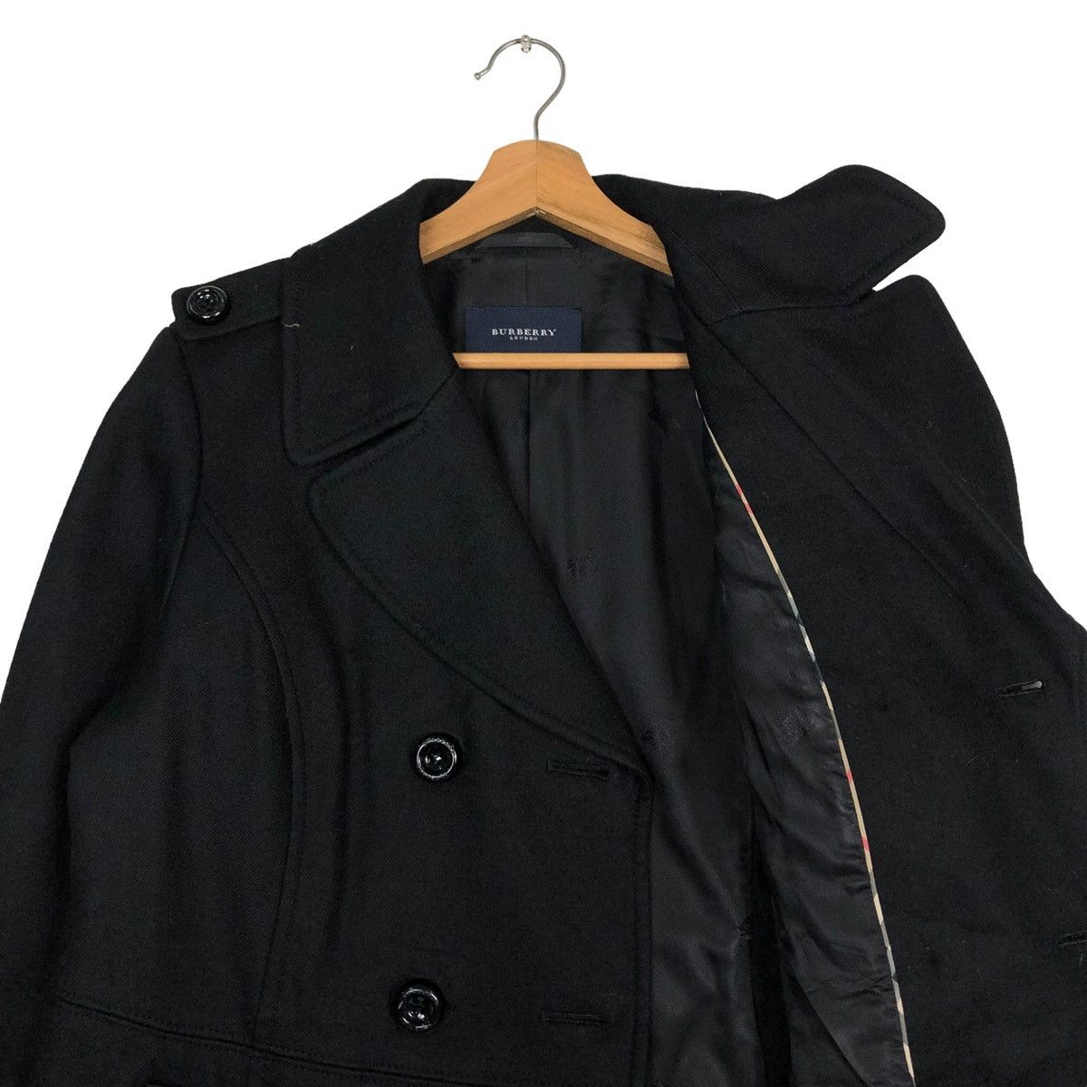 Burberry 🔥VINTAGE CROPPED BIKER JACKET BURBERRY LNDON DOUBLE BREAST Size M / US 6-8 / IT 42-44 - 12 Thumbnail