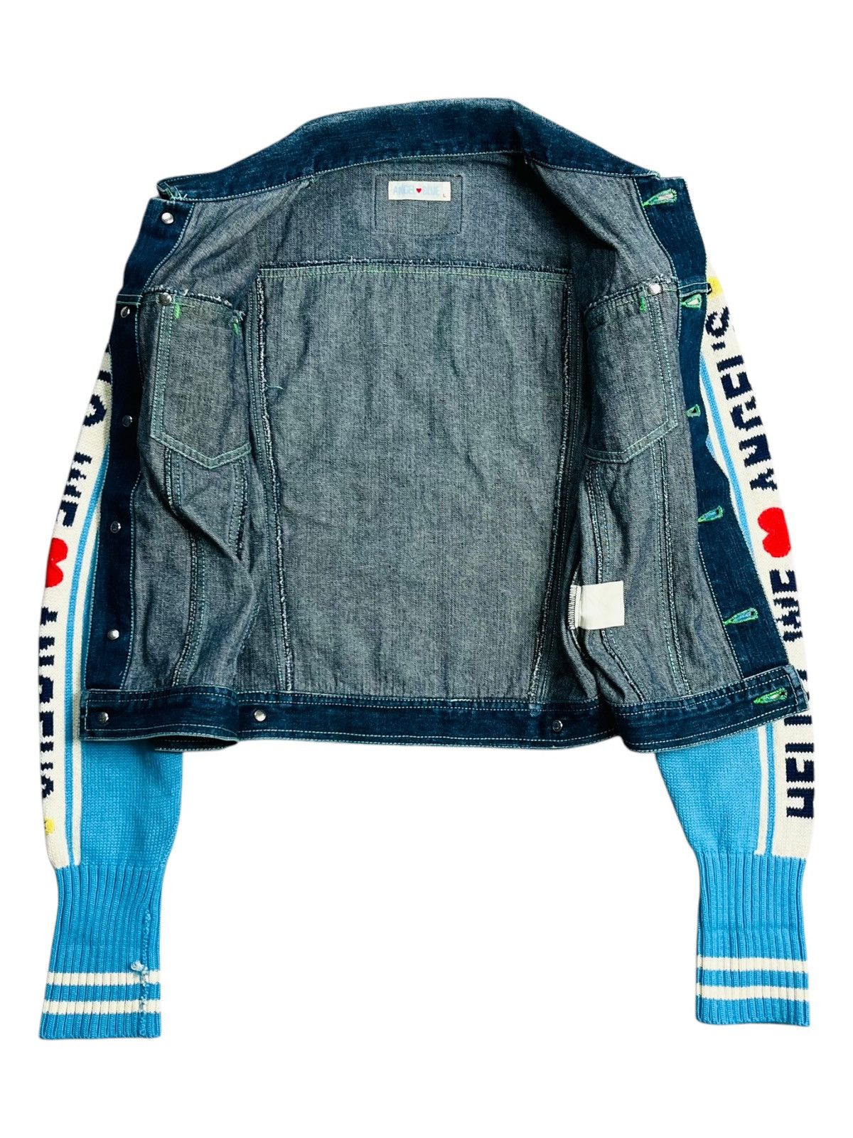 Angel Blue 2000s Angel Blue Iconic Mascots Chunky Knitted Denim Jacket Size US M / EU 48-50 / 2 - 2 Thumbnail