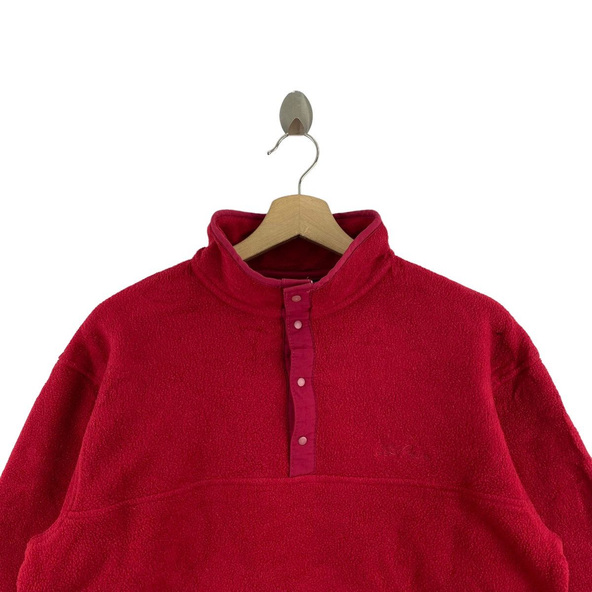 L.L. Bean L.L BEAN Snap Button Plain Deep Pile Red Fleece Sweatshirt Size US M / EU 48-50 / 2 - 2 Thumbnail