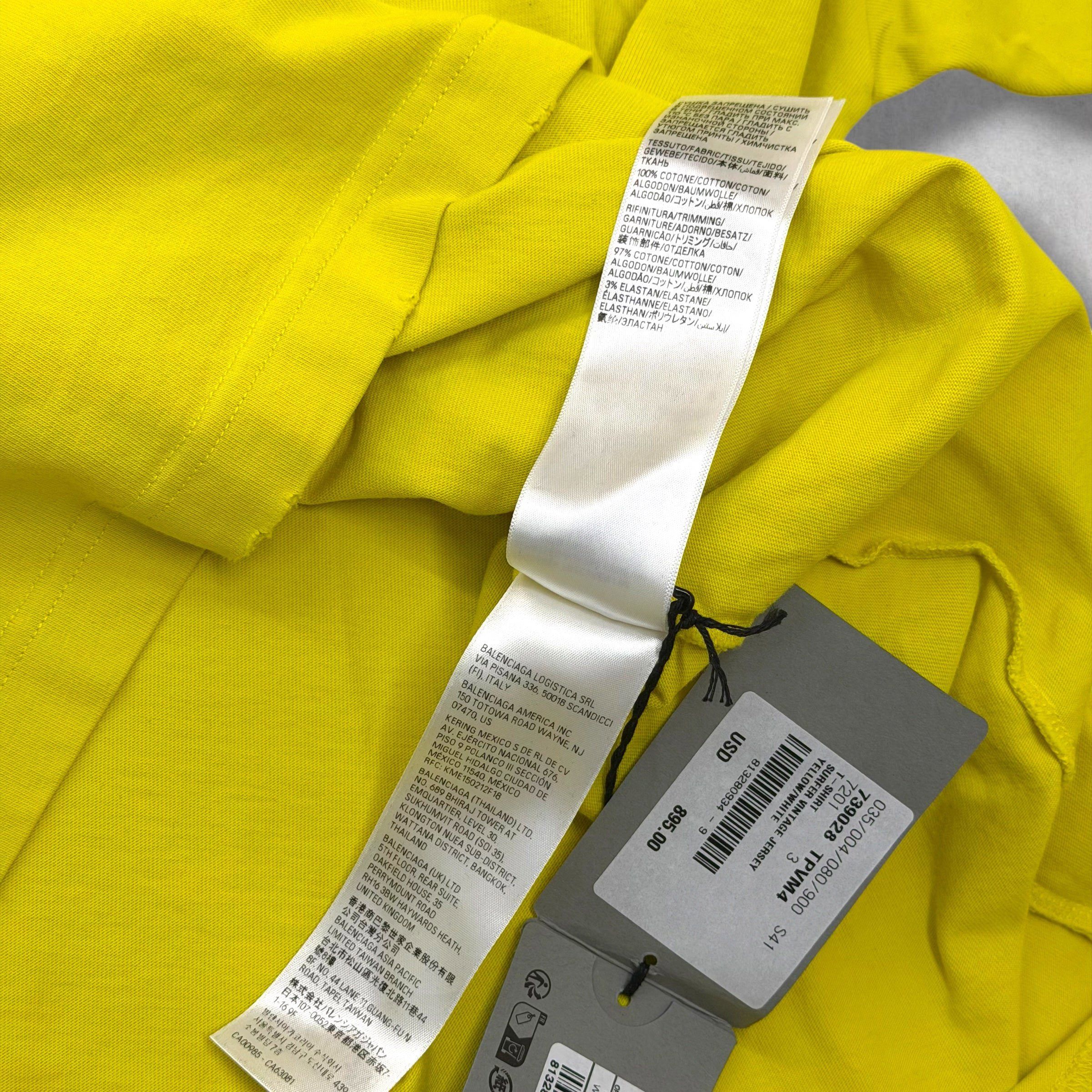 Balenciaga Balenciaga Surfer Logo Tee Yellow 3 (XXL) Size US XXL / EU 58 / 5 - 7 Thumbnail