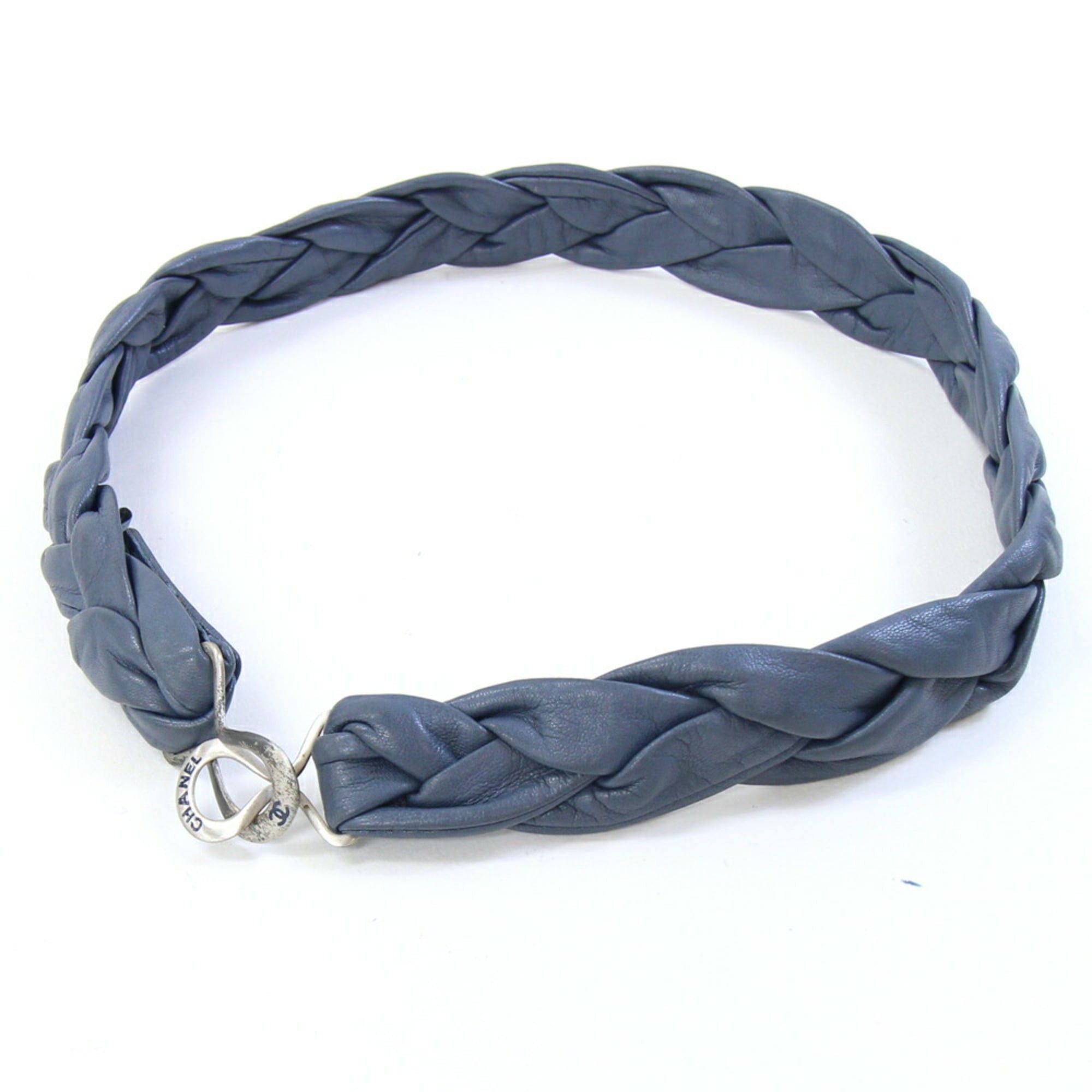 Chanel Chanel Belt, Blue-Gray Leather, 05P, 2005 Model, Old Women's, CHANEL Size ONE SIZE - 1 Thumbnail