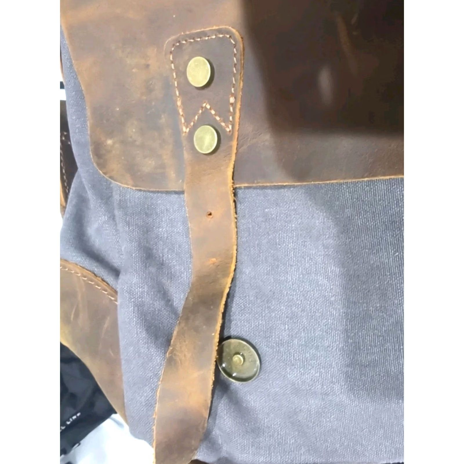 Vintage Lifewit Mens Rugged Vintage Canvas Leather Messenger Bag Crossbody Satchel Gray Brown Classic Outdoor Travel Workwear Laptop Size ONE SIZE - 7 Thumbnail
