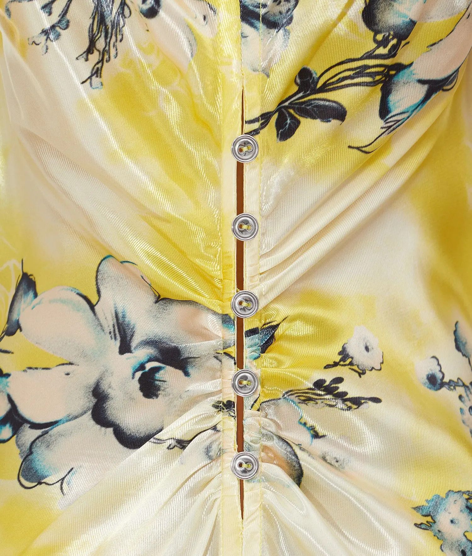 Bottega Veneta o1bcso1str0725 Floral Cupro Midi Dress in Multicolor Size M / US 6-8 / IT 42-44 - 5 Thumbnail