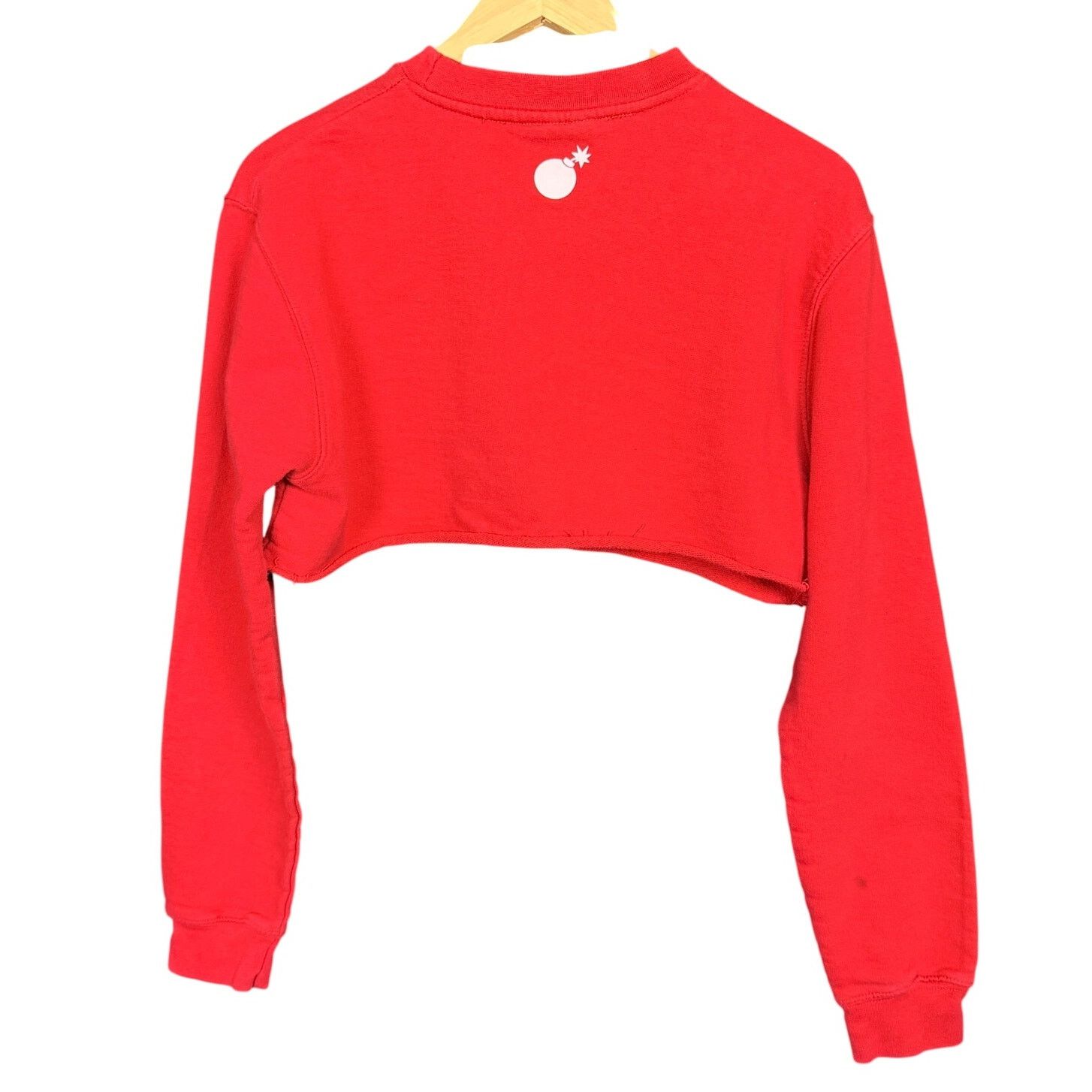 The Hundreds The Hundreds Red Cursive Spell Out Cropped Sweatshirt Small Size S / US 4 / IT 40 - 3 Thumbnail