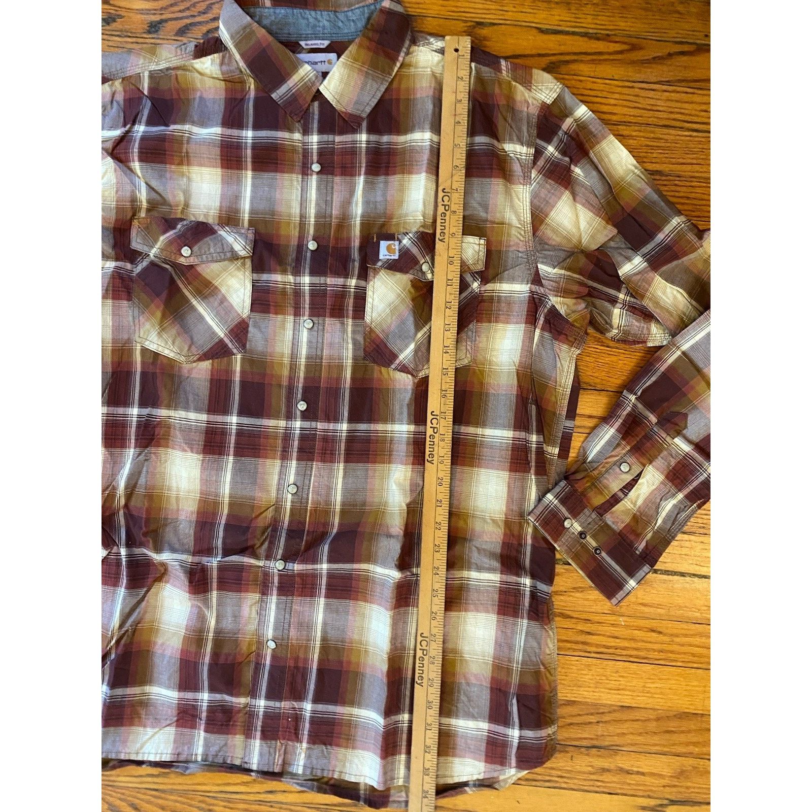 Carhartt Carhartt Pearl Snap Plaid Shirt Men’s Relaxed Fit 2XL Tall Size US XXL / EU 58 / 5 - 6 Thumbnail