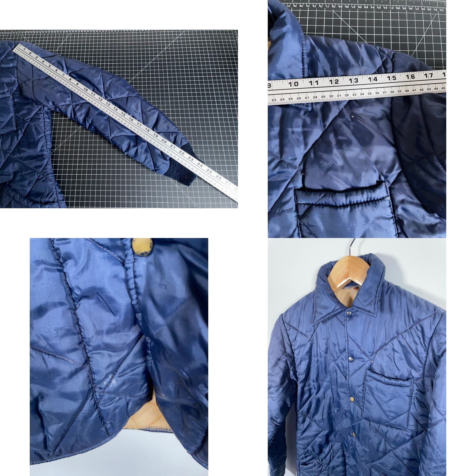 Vintage VINTAGE Marshall Jacket 60s Gamemaster Quilted Short Bomber Jacket Blue Snap Button Men Small Size US S / EU 44-46 / 1 - 8 Thumbnail