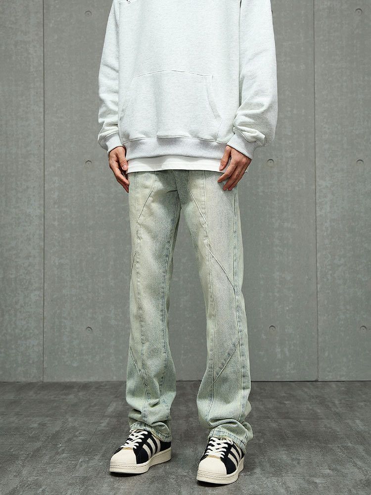 Japanese Brand × Jean Men's American high street washed distressed patchwork jeans Size US 32 / EU 48 - 1 Thumbnail