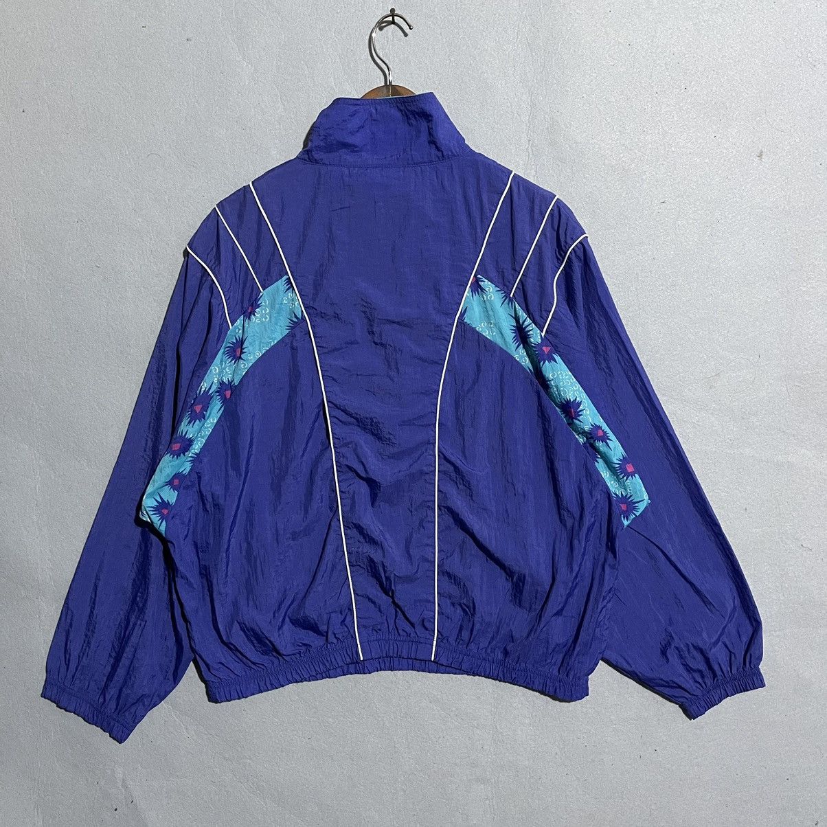 Reebok Vintage 1980s–1990s Reebok Windbreaker Jacket Purple Teal Size US L / EU 52-54 / 3 - 6 Thumbnail
