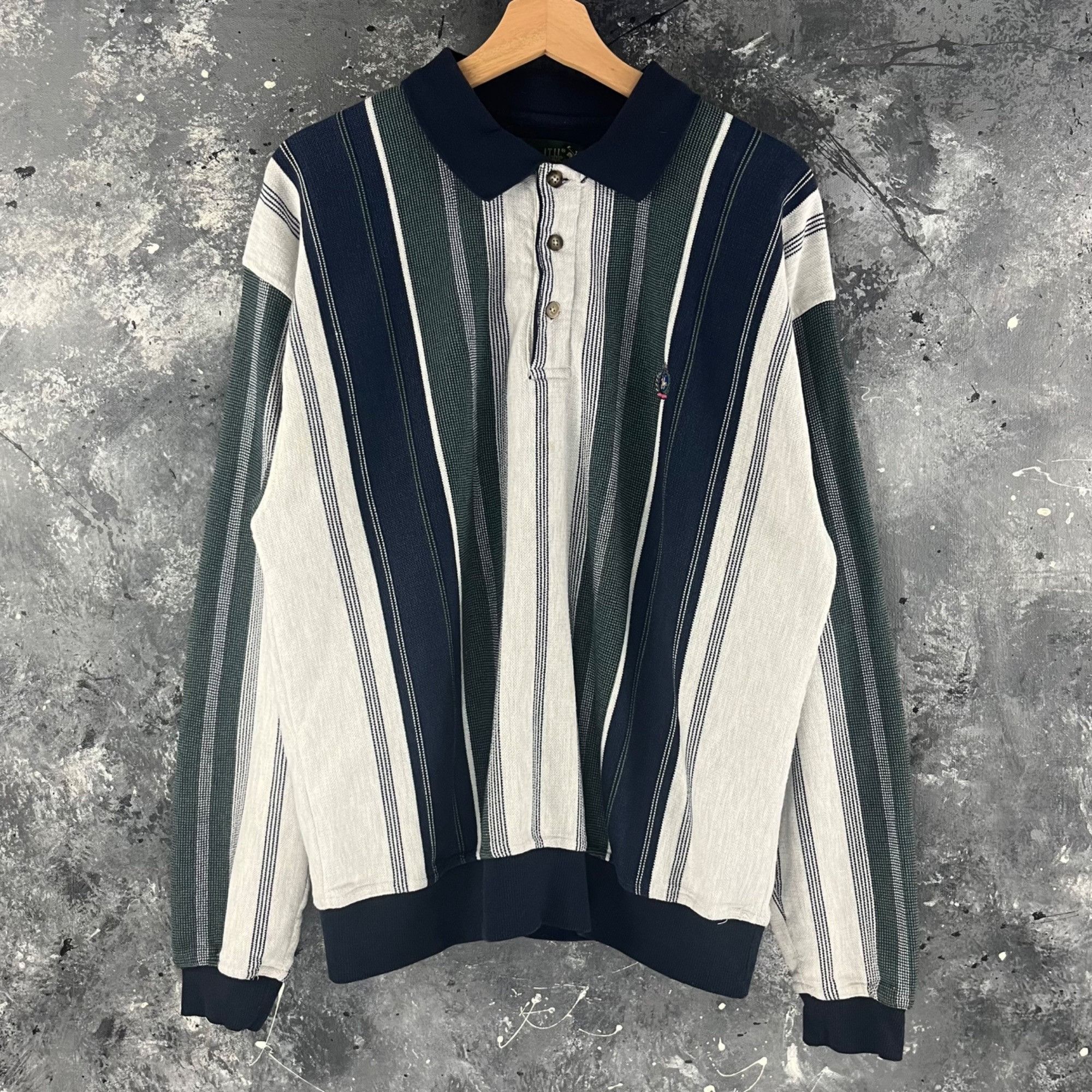Vintage Vintage 90’s Stripe rugby sweatshirt Size US M / EU 48-50 / 2 - 1 Thumbnail