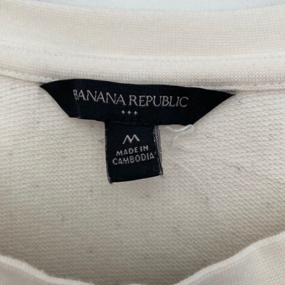 Banana Republic Banana Republic Women’s White Sweatshirt Size M Black Dot Pr Size M / US 6-8 / IT 42-44 - 4 Thumbnail