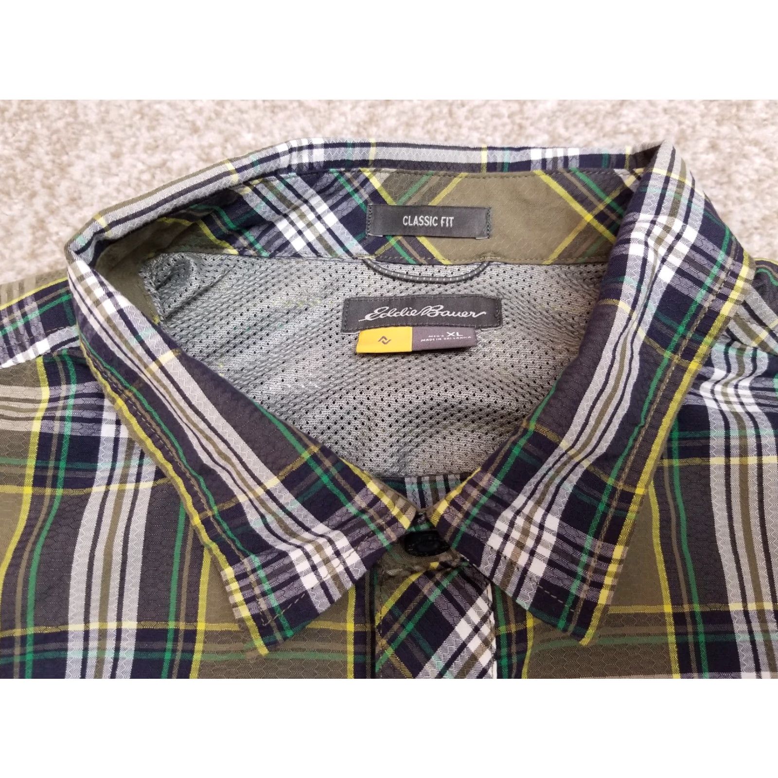 Eddie Bauer VINTAGE Eddie Bauer Shirt Mens XL Green Plaid Classic Fit Performance Blend Size US XL / EU 56 / 4 - 3 Thumbnail