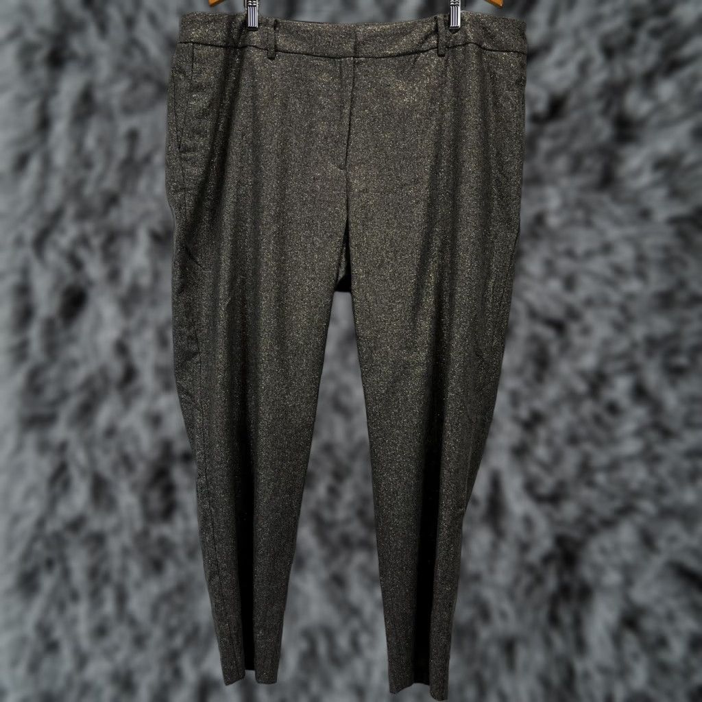 Talbots VINTAGE Talbots High Waist Straight Dress Pants 22W Plus Wool Blend Metallic Thread Gray/Gold Women Womens Size 40" / US 18 - 1 Thumbnail