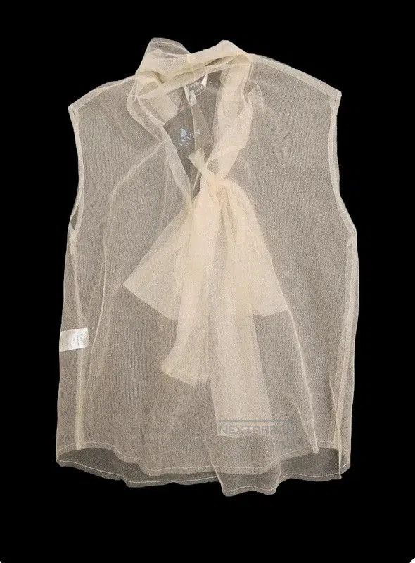 Lanvin Lanvin Short Sleeve Champagne Blouse for Women . Size L / US 10 / IT 46 - 2 Thumbnail
